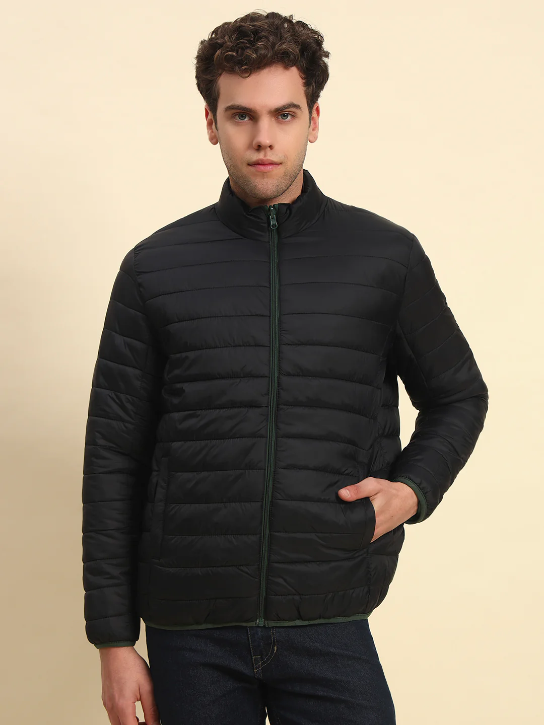 Reversible Jacket for Men | Premium Casual Jacket Smart Fit Mock Neck Nylon Fabric Solid Pattern - Image 8