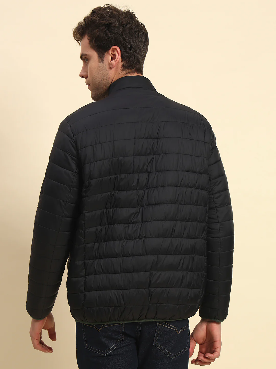 Reversible Jacket for Men | Premium Casual Jacket Smart Fit Mock Neck Nylon Fabric Solid Pattern - Image 9