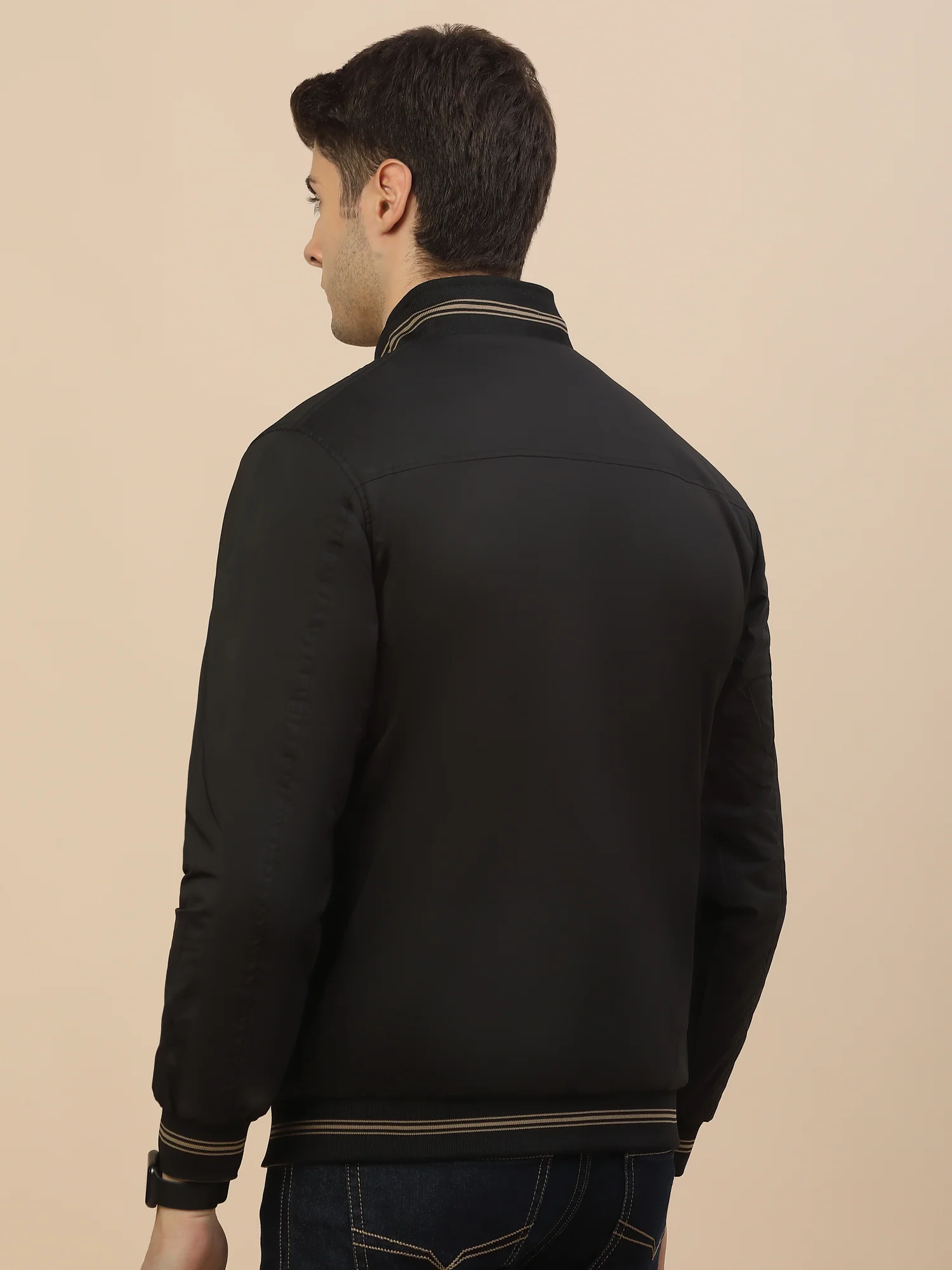 Reversible Jacket for Men | Premium Casual Jacket Smart Fit Mock Neck Nylon Fabric Solid Pattern - Image 4