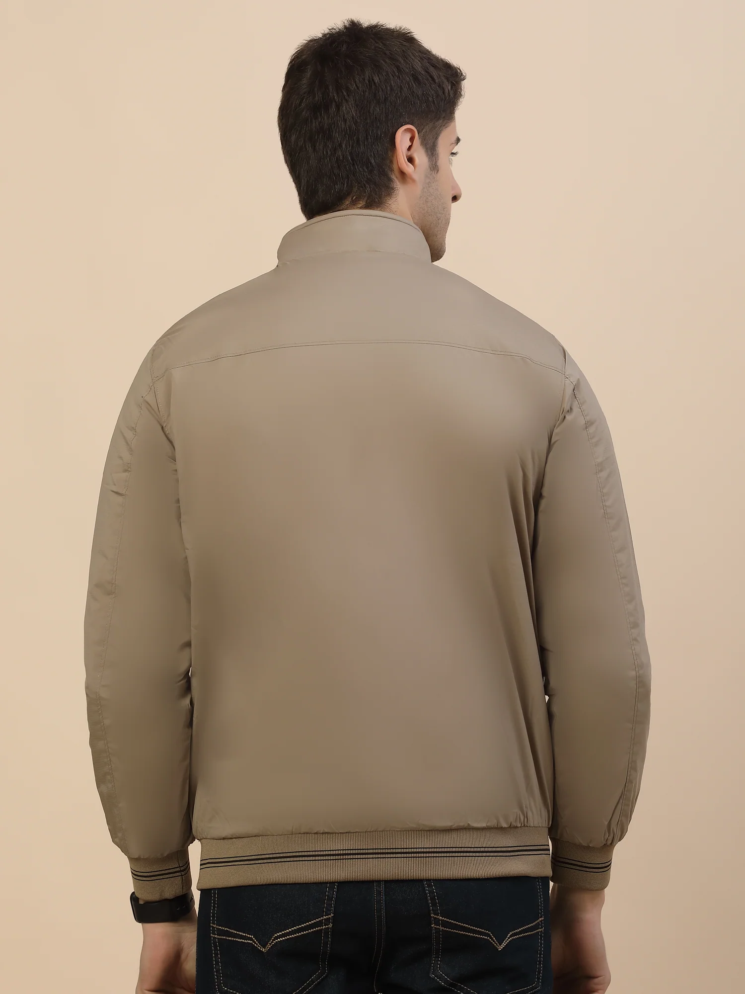 Reversible Jacket for Men | Premium Casual Jacket Smart Fit Mock Neck Nylon Fabric Solid Pattern - Image 6
