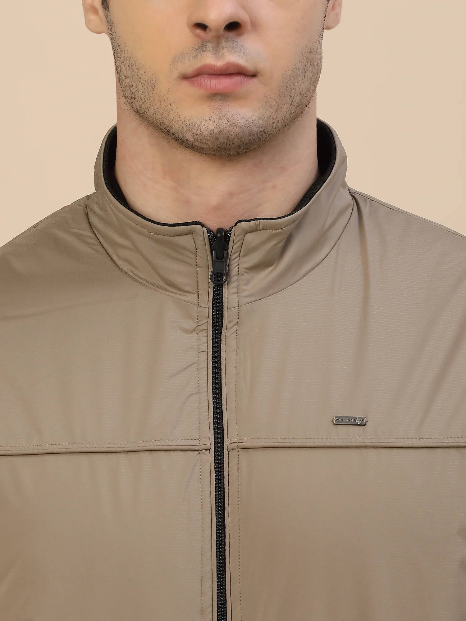 Reversible Jacket for Men | Premium Casual Jacket Smart Fit Mock Neck Nylon Fabric Solid Pattern - Image 9