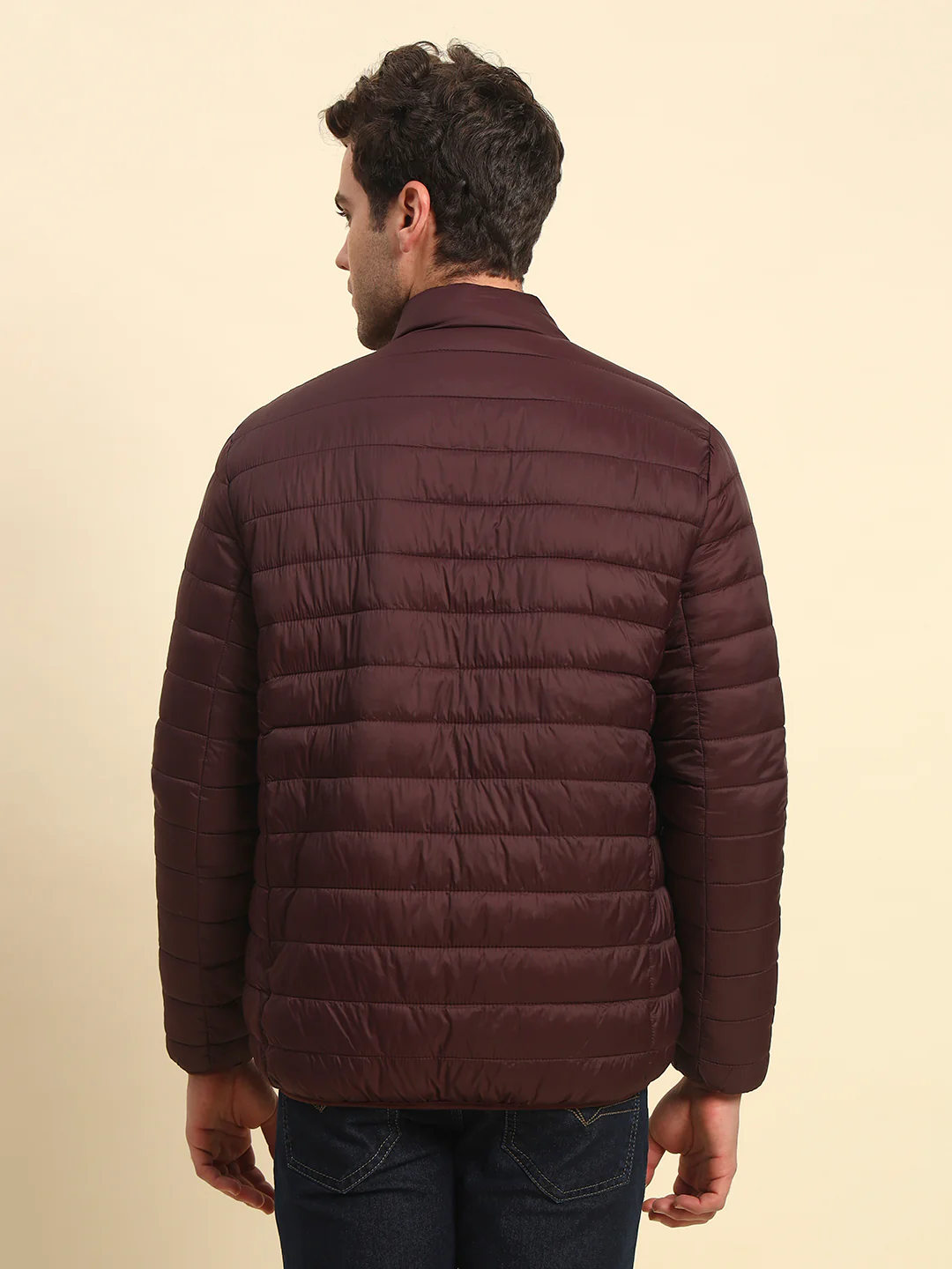 Reversible Jacket for Men | Premium Casual Jacket Smart Fit Mock Neck Nylon Fabric Solid Pattern - Image 3