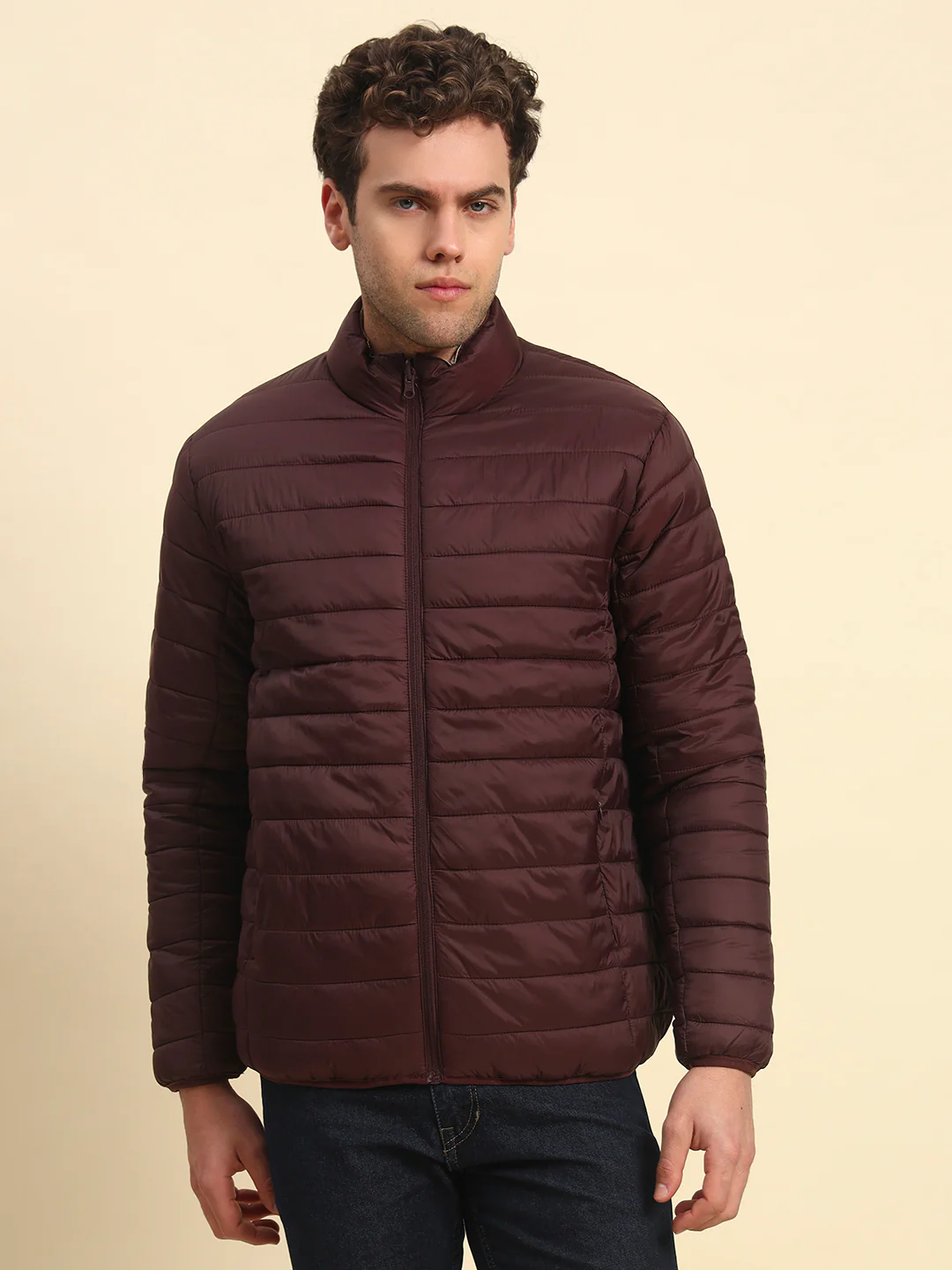 Reversible Jacket for Men | Premium Casual Jacket Smart Fit Mock Neck Nylon Fabric Solid Pattern - Image 4