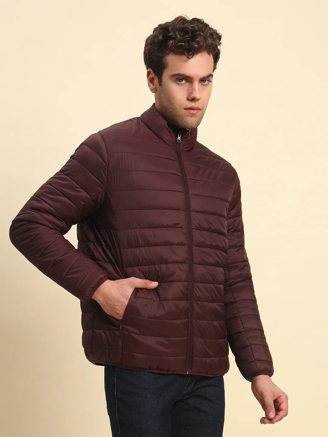 Reversible Jacket for Men | Premium Casual Jacket Smart Fit Mock Neck Nylon Fabric Solid Pattern - Image 6