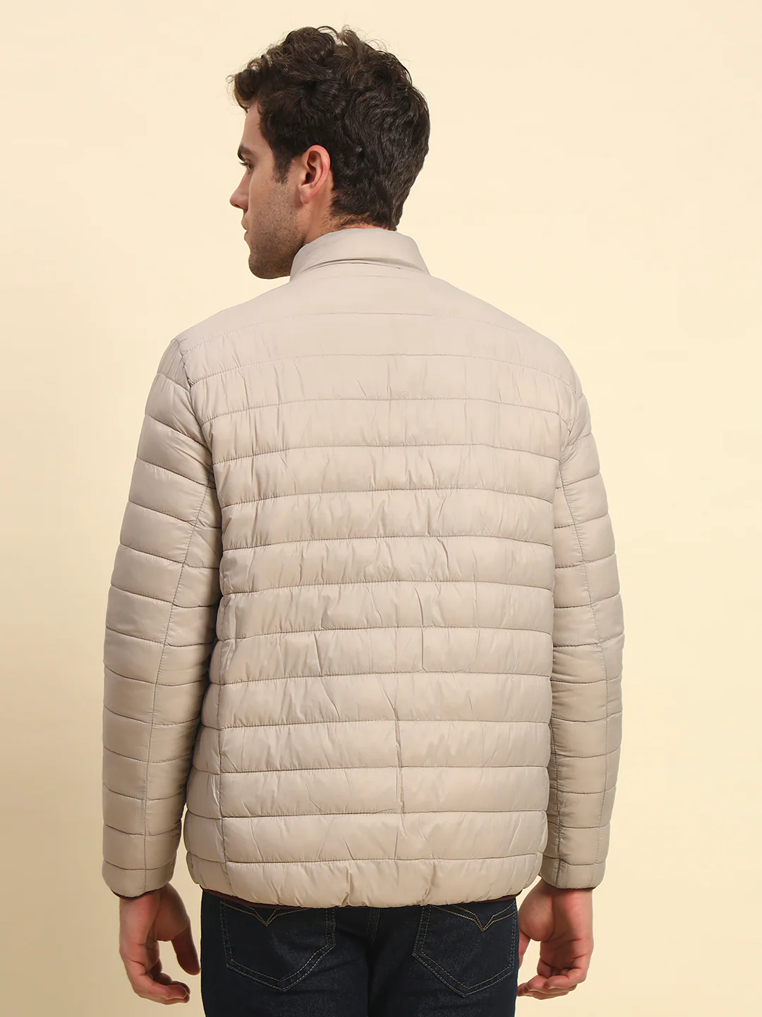 Reversible Jacket for Men | Premium Casual Jacket Smart Fit Mock Neck Nylon Fabric Solid Pattern - Image 9