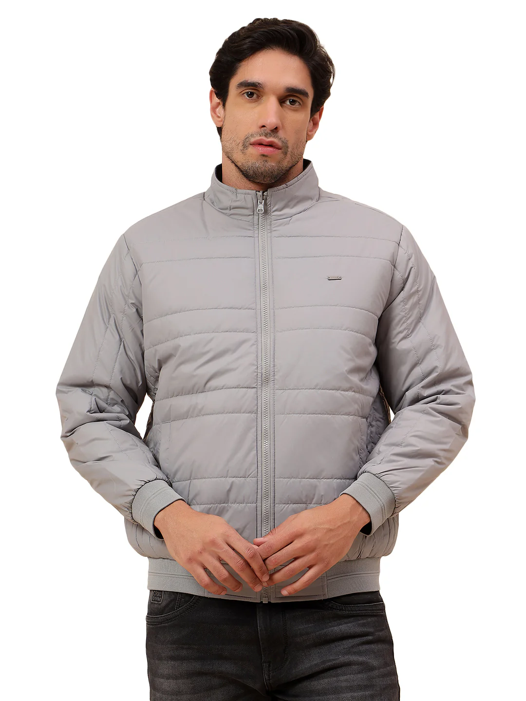Reversible Jacket for Men | Premium Casual Jacket Smart Fit Mock Neck Poly Blend Fabric Solid Pattern - Image 10