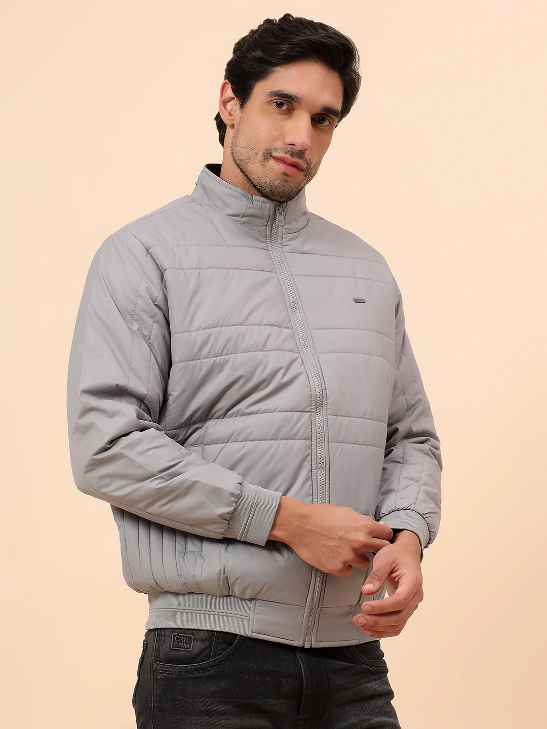 Reversible Jacket for Men | Premium Casual Jacket Smart Fit Mock Neck Poly Blend Fabric Solid Pattern - Image 6