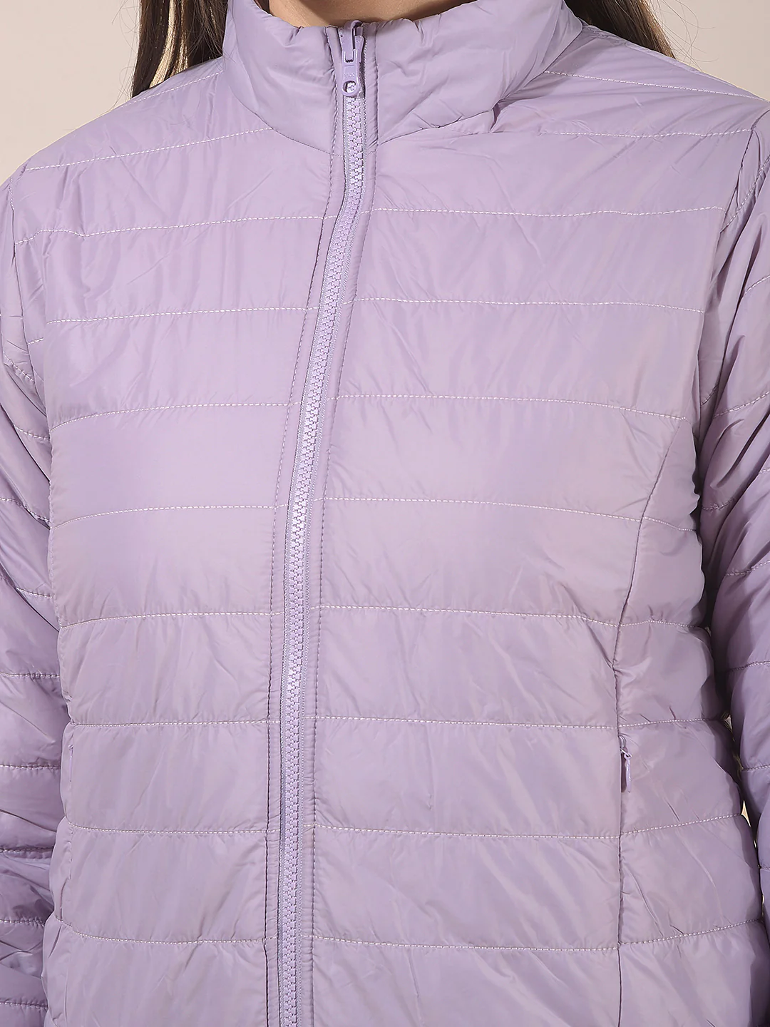 Reversible Jacket for Women | Premium Casual Jacket Regular Fit Mandarin Neck Nylon Fabric Solid Pattern - Image 7