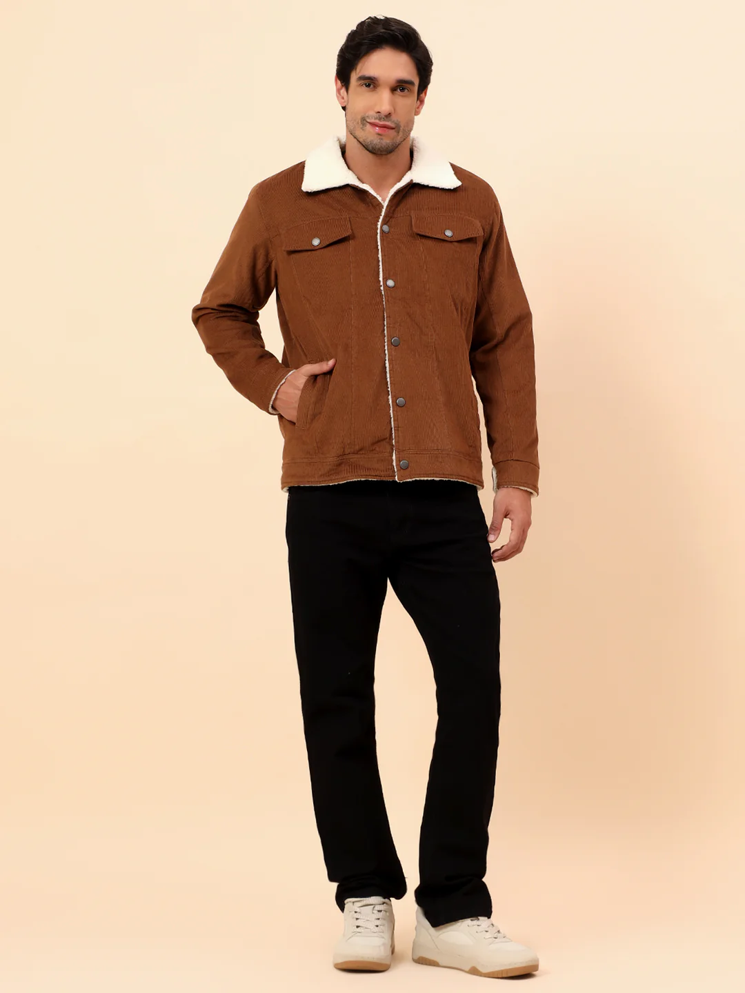 Shacket for Men | Premium Casual Shacket Smart Fit Spread Collar Poly Blend Fabric Solid Pattern - Image 8
