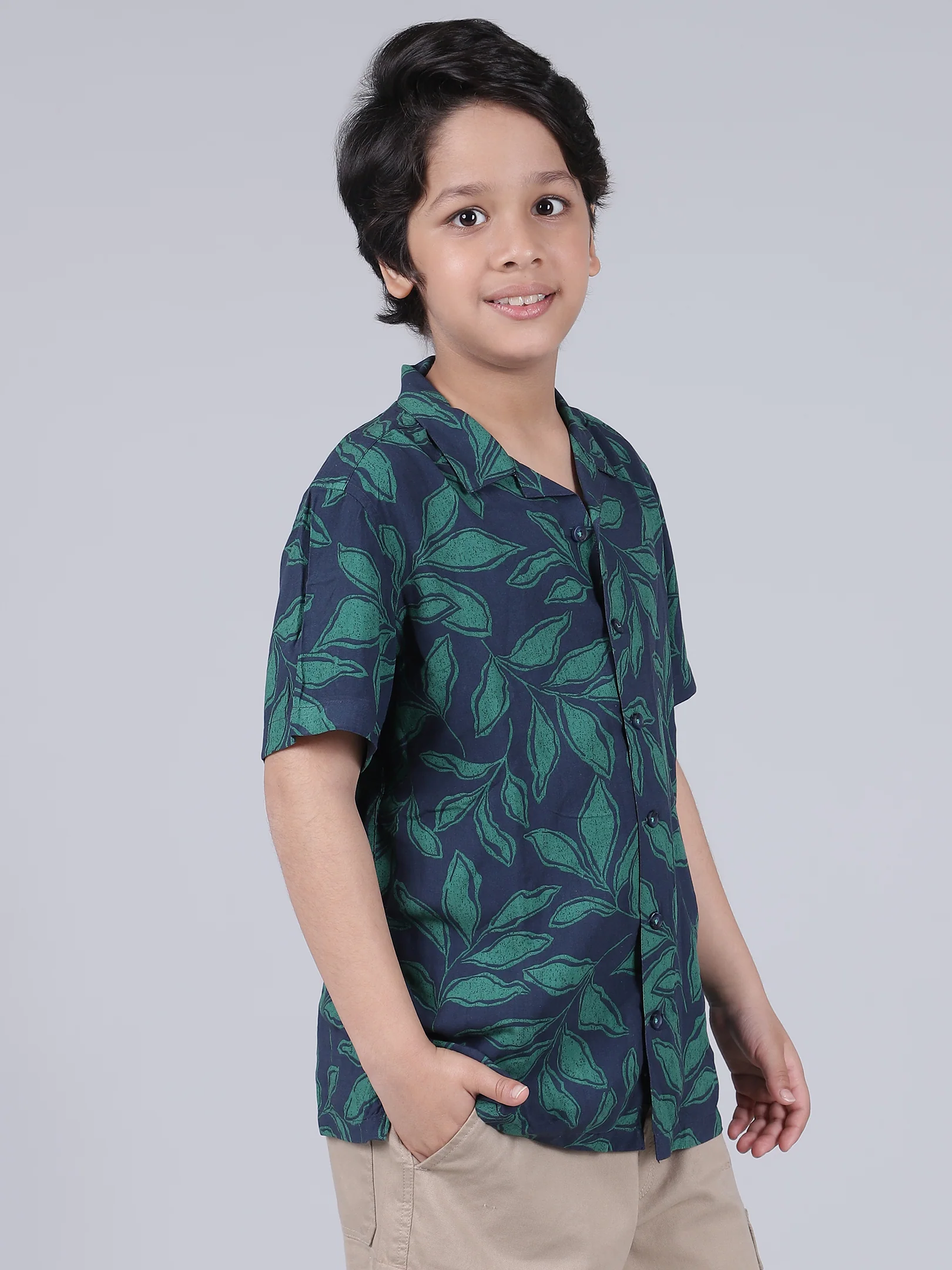 Shirt for Boys | Breathable & Soft with Color Fastness Regular Fit Spread Collar Neck Cotton Modal Fabric Printed Pattern - Image 6
