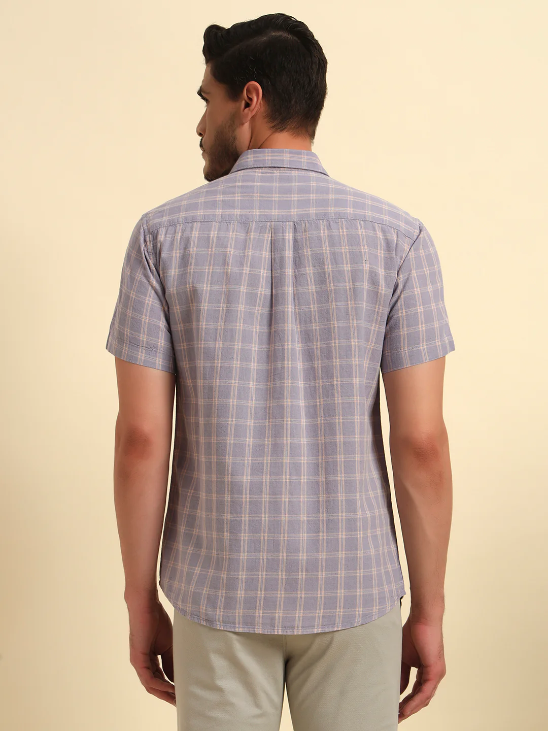 Casual Shirt for Men | Breathable & Soft with Color Fastness Regular Fit Spread Collar Neck Cotton Fabric Checkered Pattern - Image 7