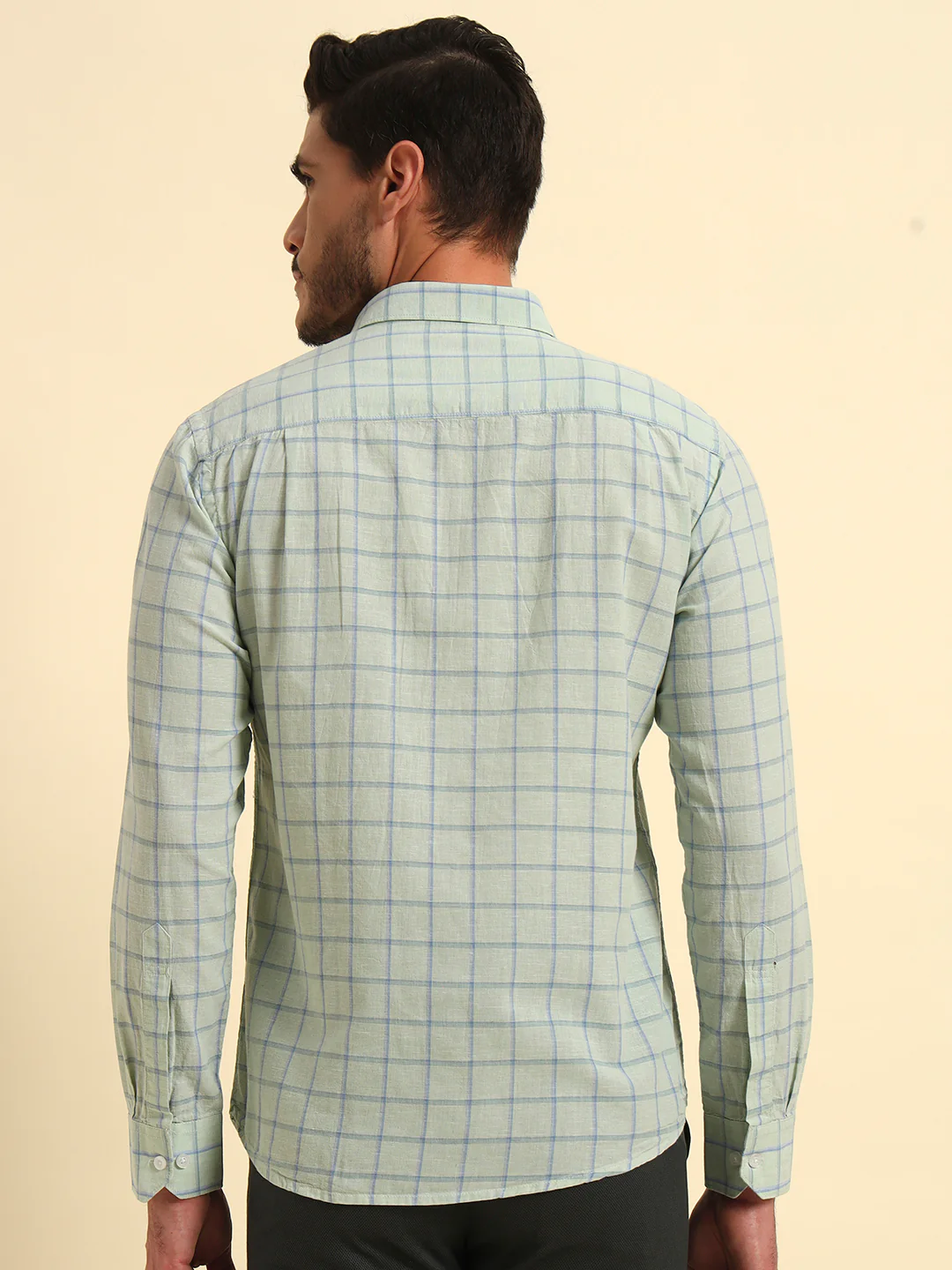 Casual Shirt for Men | Breathable & Soft with Color Fastness Regular Fit Spread Collar Neck Cotton Fabric Checkered Pattern - Image 7