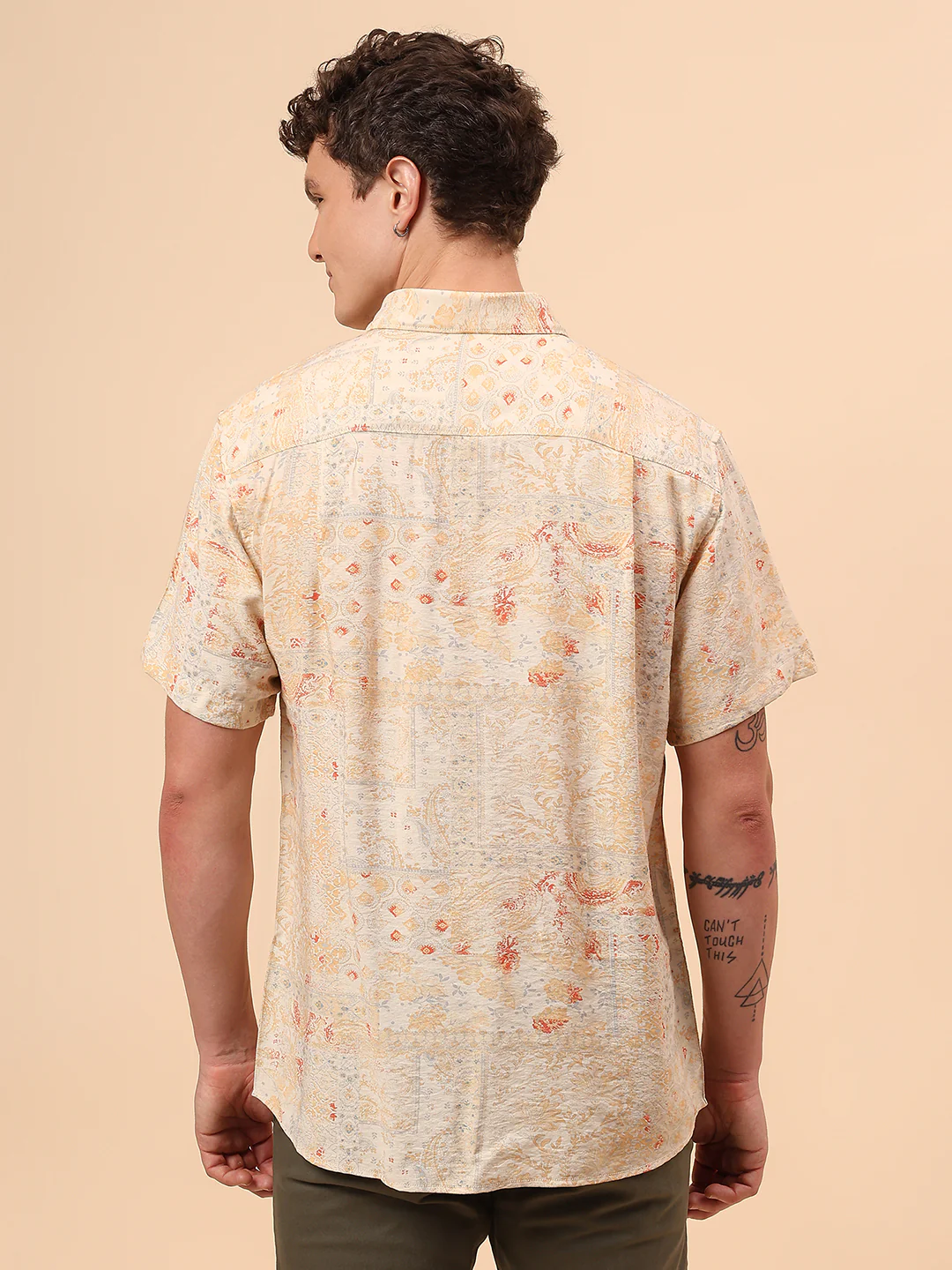 Casual Shirt for Men | Breathable & Soft with Color Fastness Regular Fit Spread Collar Neck Viscose Fabric Printed Pattern - Image 6