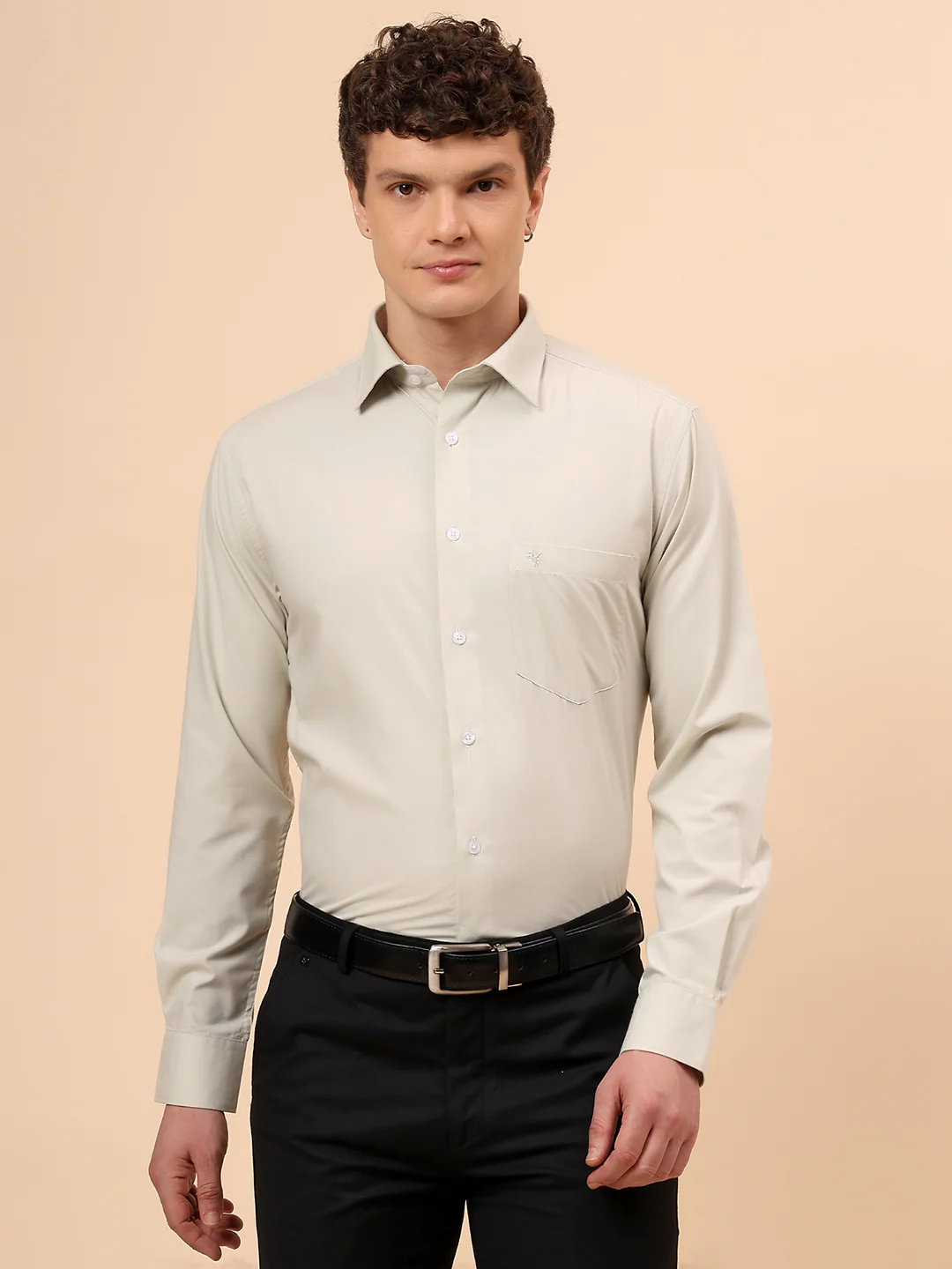 Formal Shirt for Men l Breathable & Soft with Color Fastness Regular Fit Spread Collar Neck Poly Cotton Fabric Solid Pattern - Image 3