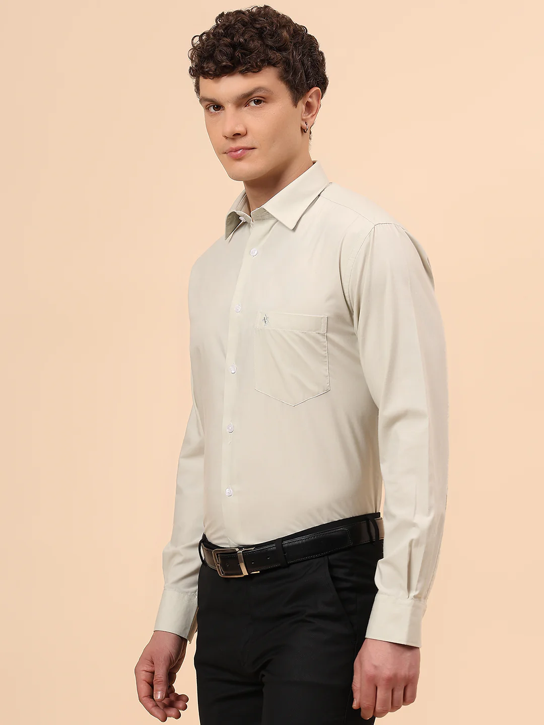 Formal Shirt for Men l Breathable & Soft with Color Fastness Regular Fit Spread Collar Neck Poly Cotton Fabric Solid Pattern - Image 4