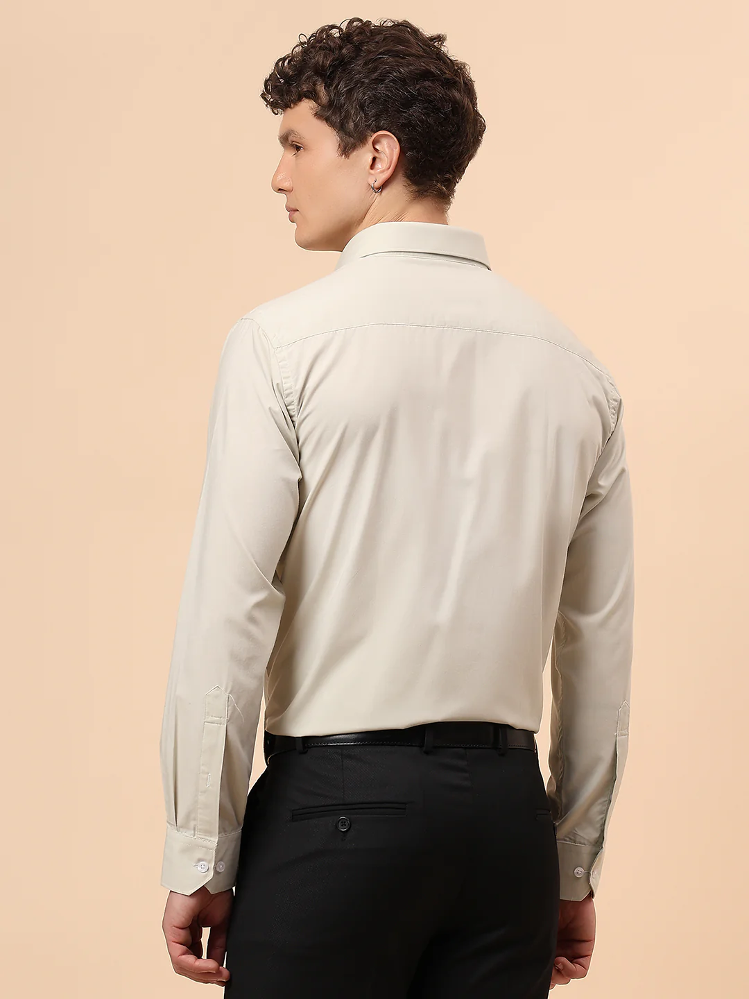Formal Shirt for Men l Breathable & Soft with Color Fastness Regular Fit Spread Collar Neck Poly Cotton Fabric Solid Pattern - Image 5