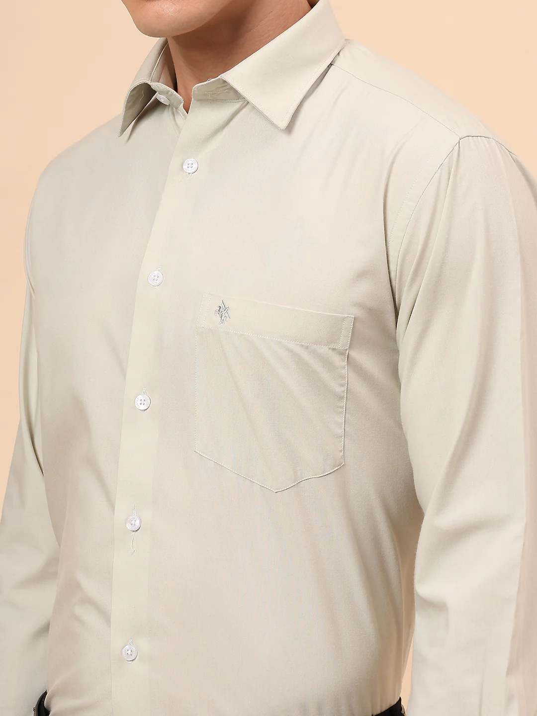 Formal Shirt for Men l Breathable & Soft with Color Fastness Regular Fit Spread Collar Neck Poly Cotton Fabric Solid Pattern - Image 7