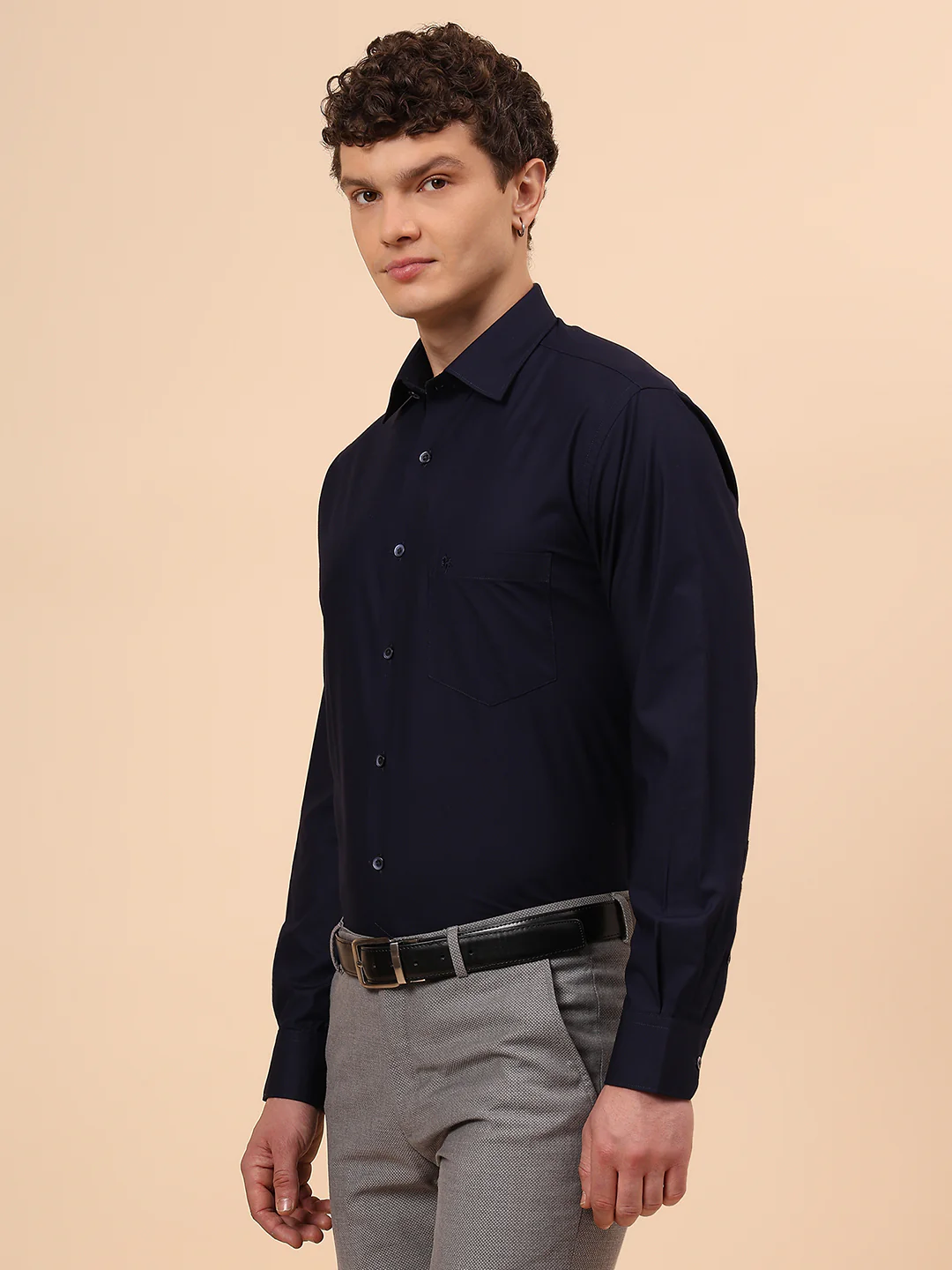 Formal Shirt for Men l Breathable & Soft with Color Fastness Regular Fit Spread Collar Neck Poly Cotton Fabric Solid Pattern - Image 4