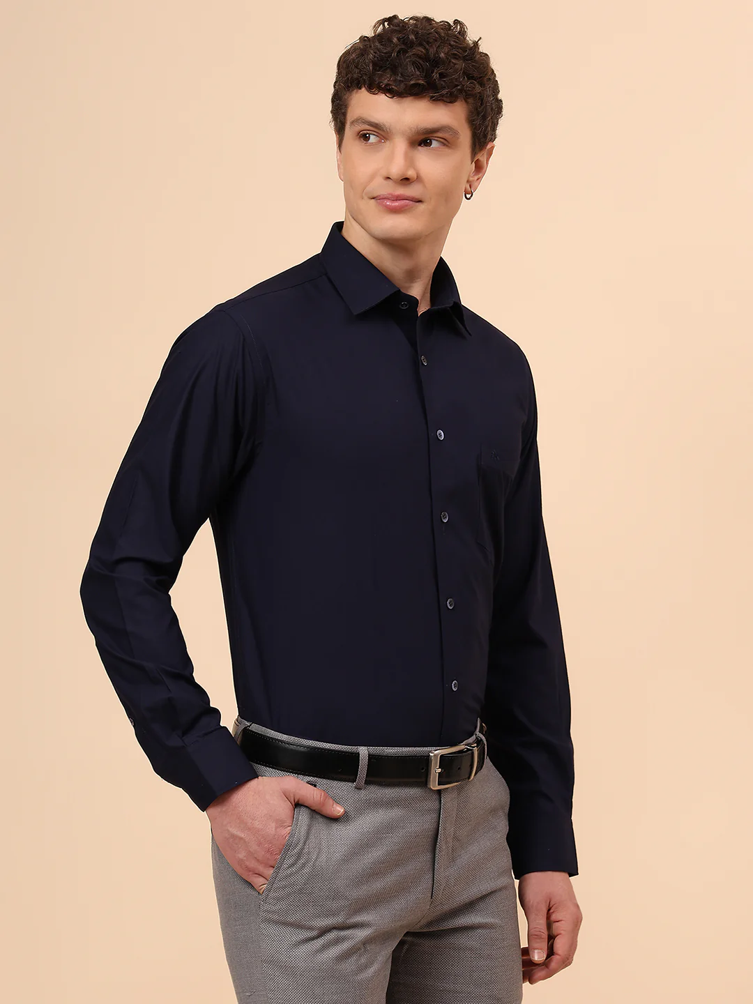 Formal Shirt for Men l Breathable & Soft with Color Fastness Regular Fit Spread Collar Neck Poly Cotton Fabric Solid Pattern - Image 5