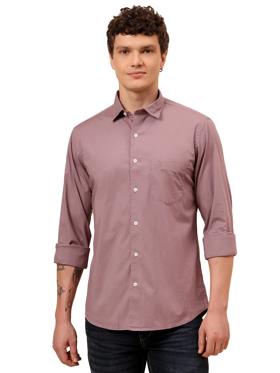 Casual Shirt for Men | Breathable & Soft with Color Fastness Regular Fit Spread Collar Neck Cotton Blend Fabric Solid Pattern - Image 9