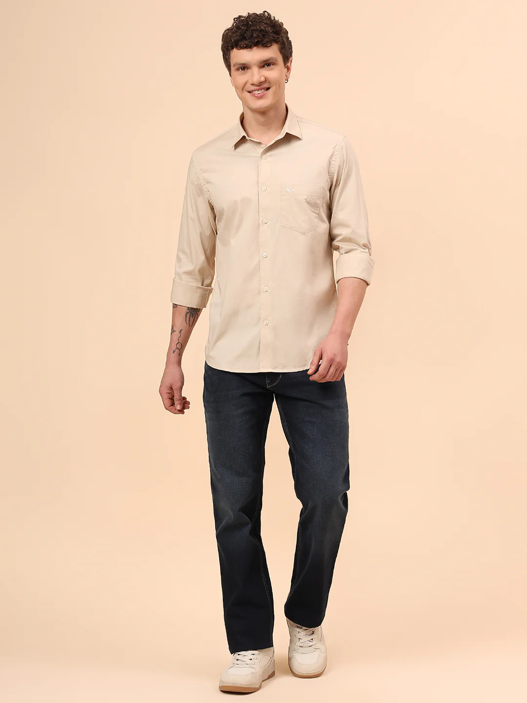 Casual Shirt for Men | Breathable & Soft with Color Fastness Regular Fit Spread Collar Neck Cotton Blend Fabric Solid Pattern - Image 8