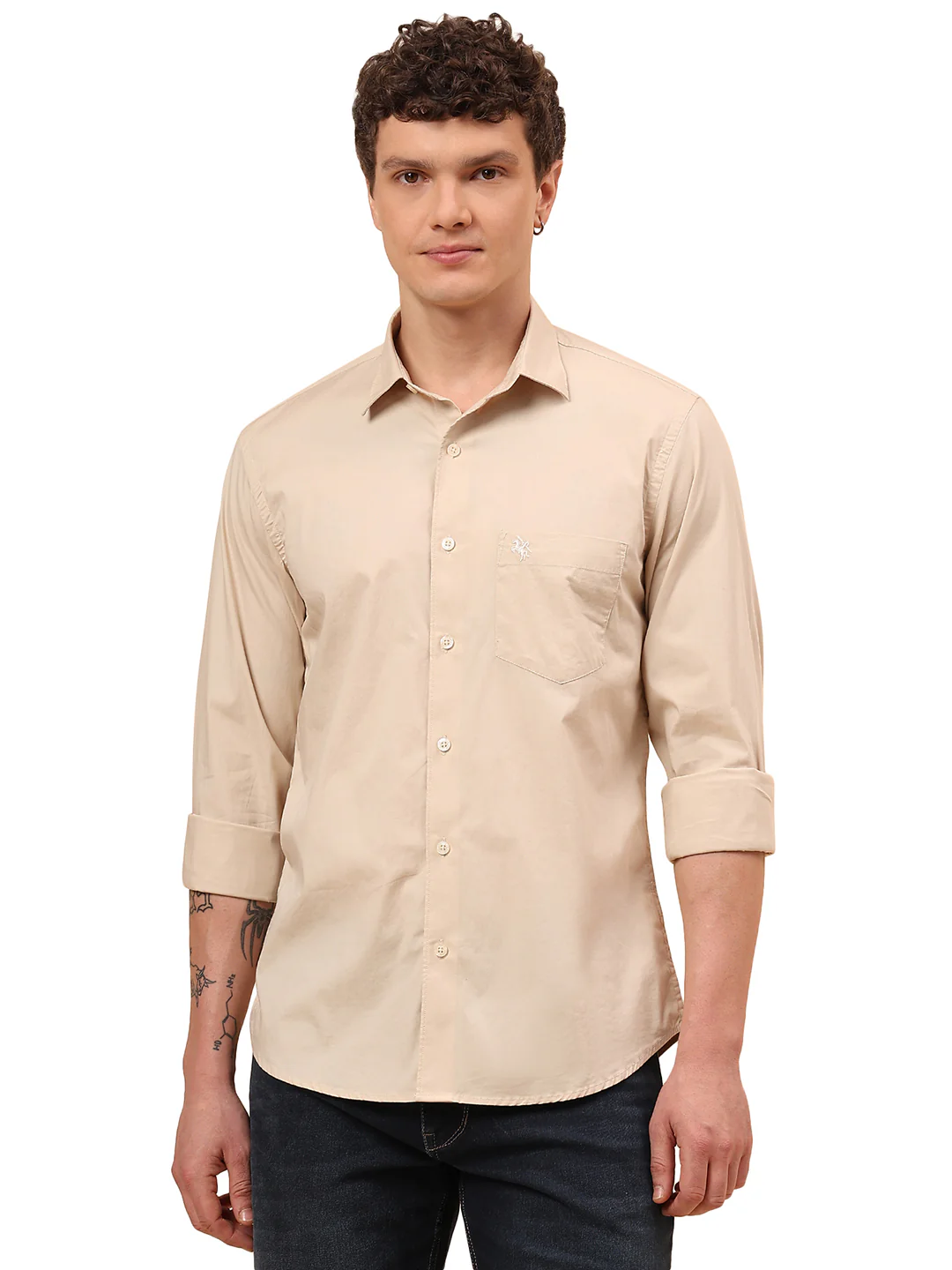 Casual Shirt for Men | Breathable & Soft with Color Fastness Regular Fit Spread Collar Neck Cotton Blend Fabric Solid Pattern - Image 9