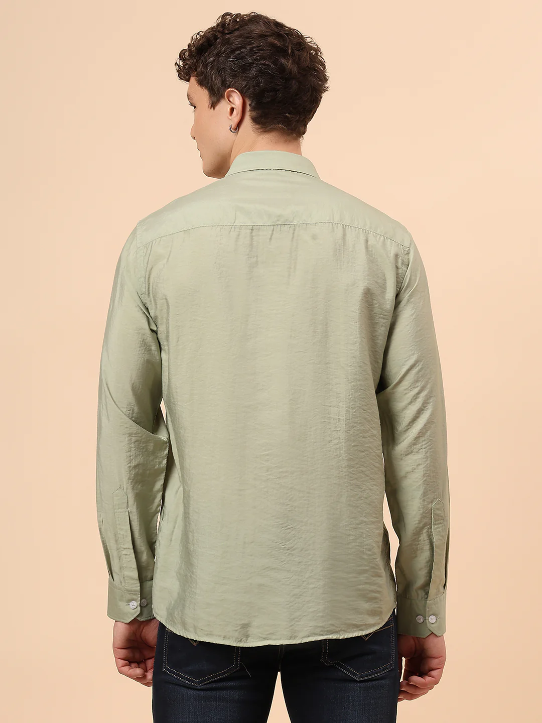 Casual Shirt for Men | Breathable & Soft with Color Fastness Regular Fit Spread Collar Neck Viscose Fabric Solid Pattern - Image 6