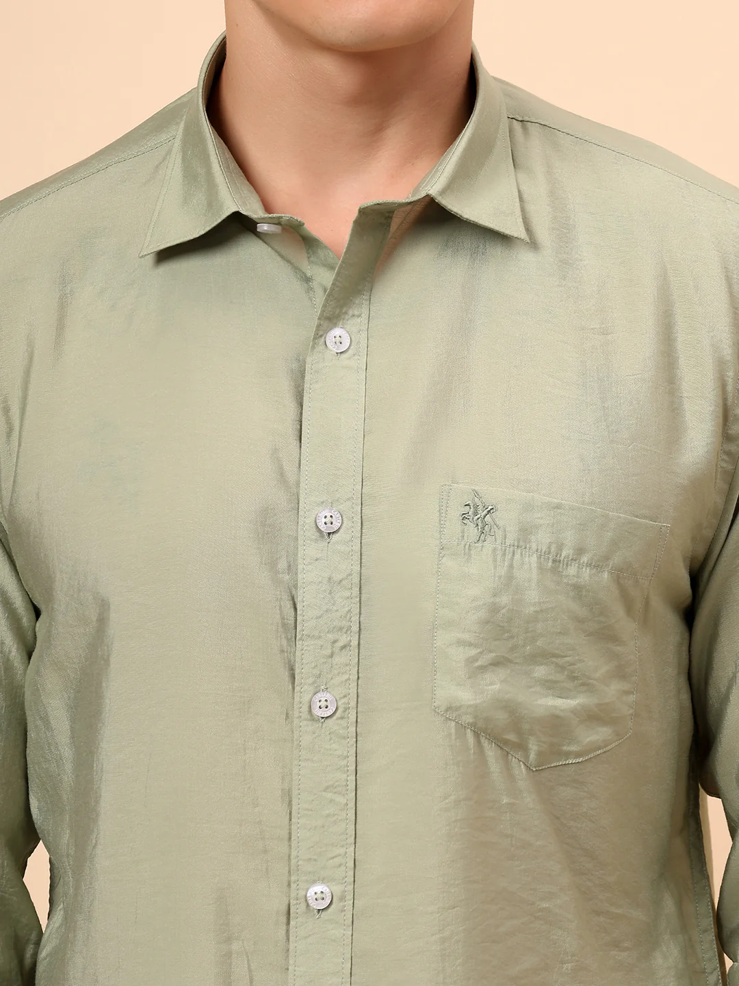Casual Shirt for Men | Breathable & Soft with Color Fastness Regular Fit Spread Collar Neck Viscose Fabric Solid Pattern - Image 7