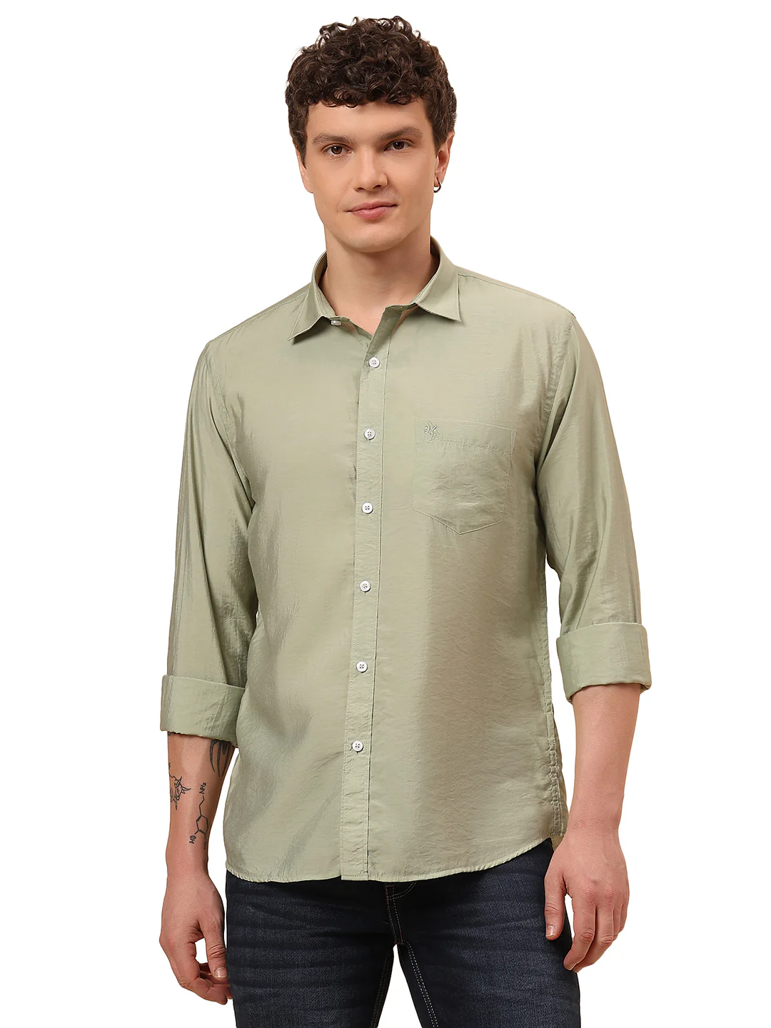 Casual Shirt for Men | Breathable & Soft with Color Fastness Regular Fit Spread Collar Neck Viscose Fabric Solid Pattern - Image 9
