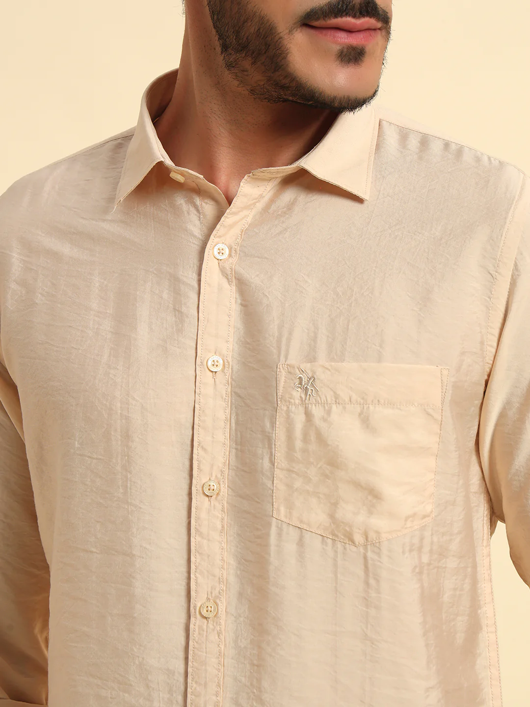 Casual Shirt for Men | Breathable & Soft with Color Fastness Regular Fit Spread Collar Neck Viscose Fabric Solid Pattern - Image 8