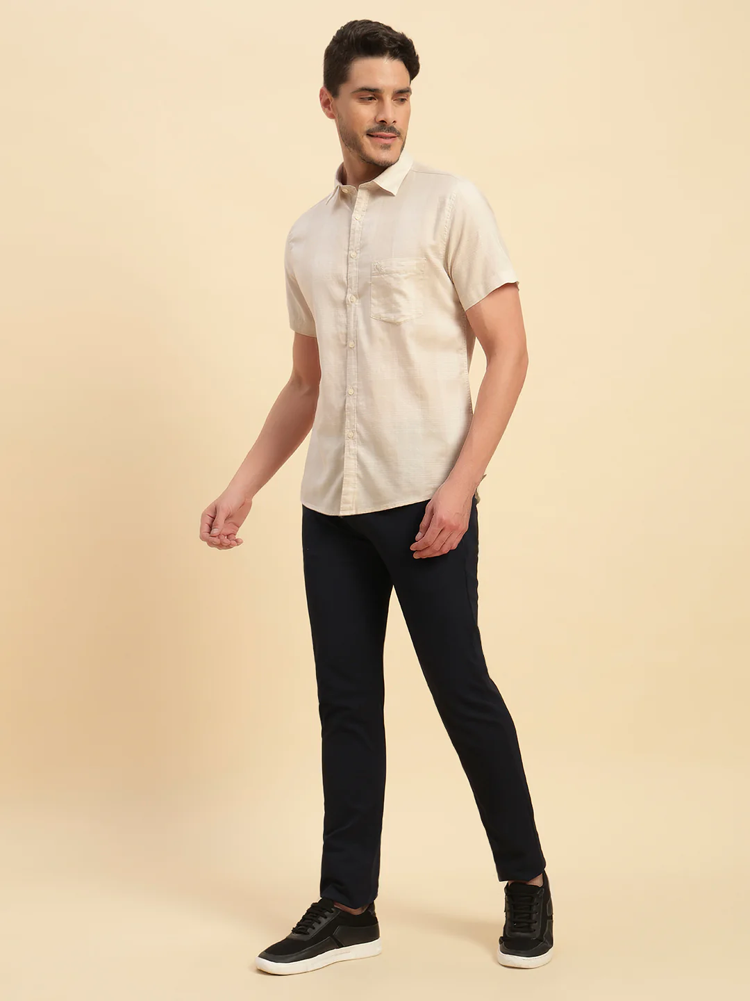 Casual Shirt for Men | Breathable & Soft with Color Fastness Regular Fit Spread Collar Neck Cotton Fabric Checkered Pattern - Image 6