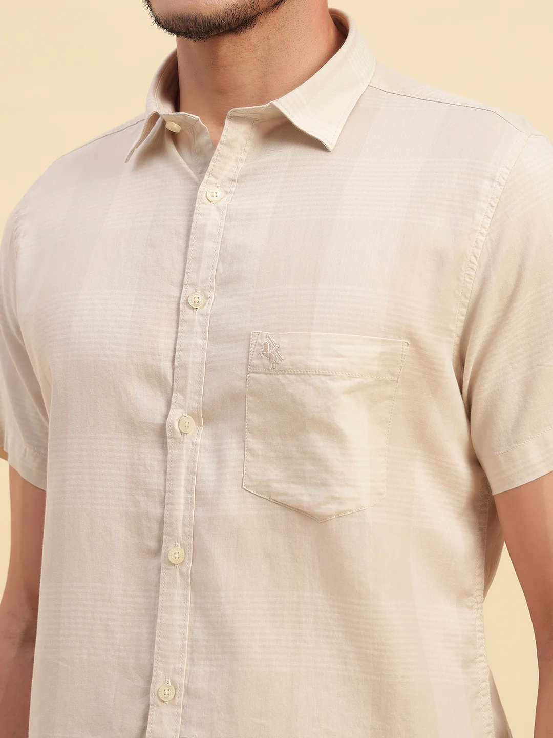Casual Shirt for Men | Breathable & Soft with Color Fastness Regular Fit Spread Collar Neck Cotton Fabric Checkered Pattern - Image 8