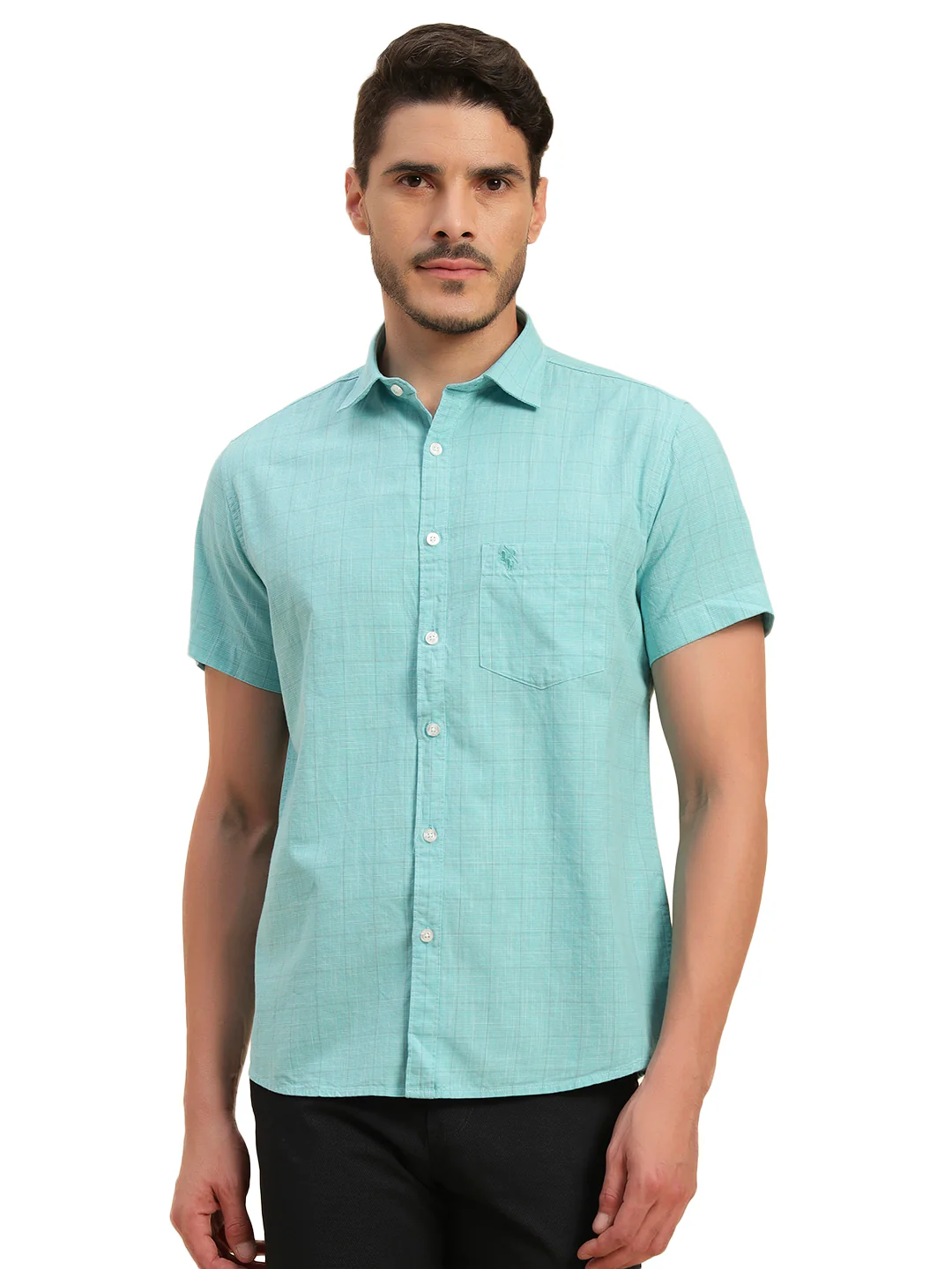 Casual Shirt for Men | Breathable & Soft with Color Fastness Regular Fit Spread Collar Neck Cotton Fabric Checkered Pattern - Image 10