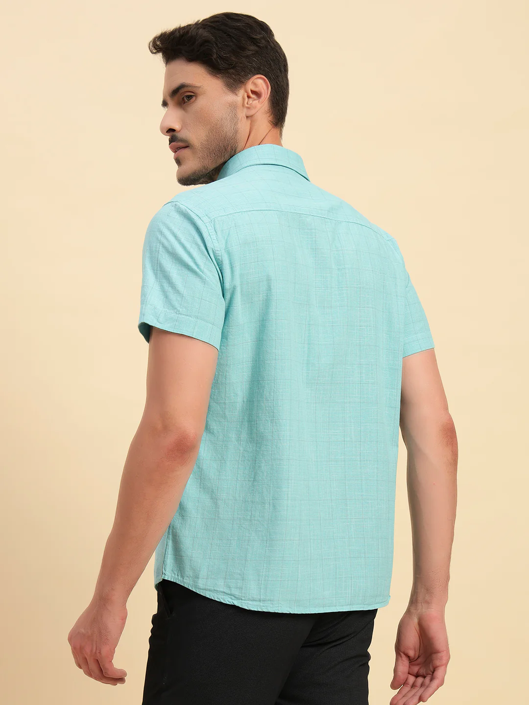 Casual Shirt for Men | Breathable & Soft with Color Fastness Regular Fit Spread Collar Neck Cotton Fabric Checkered Pattern - Image 8