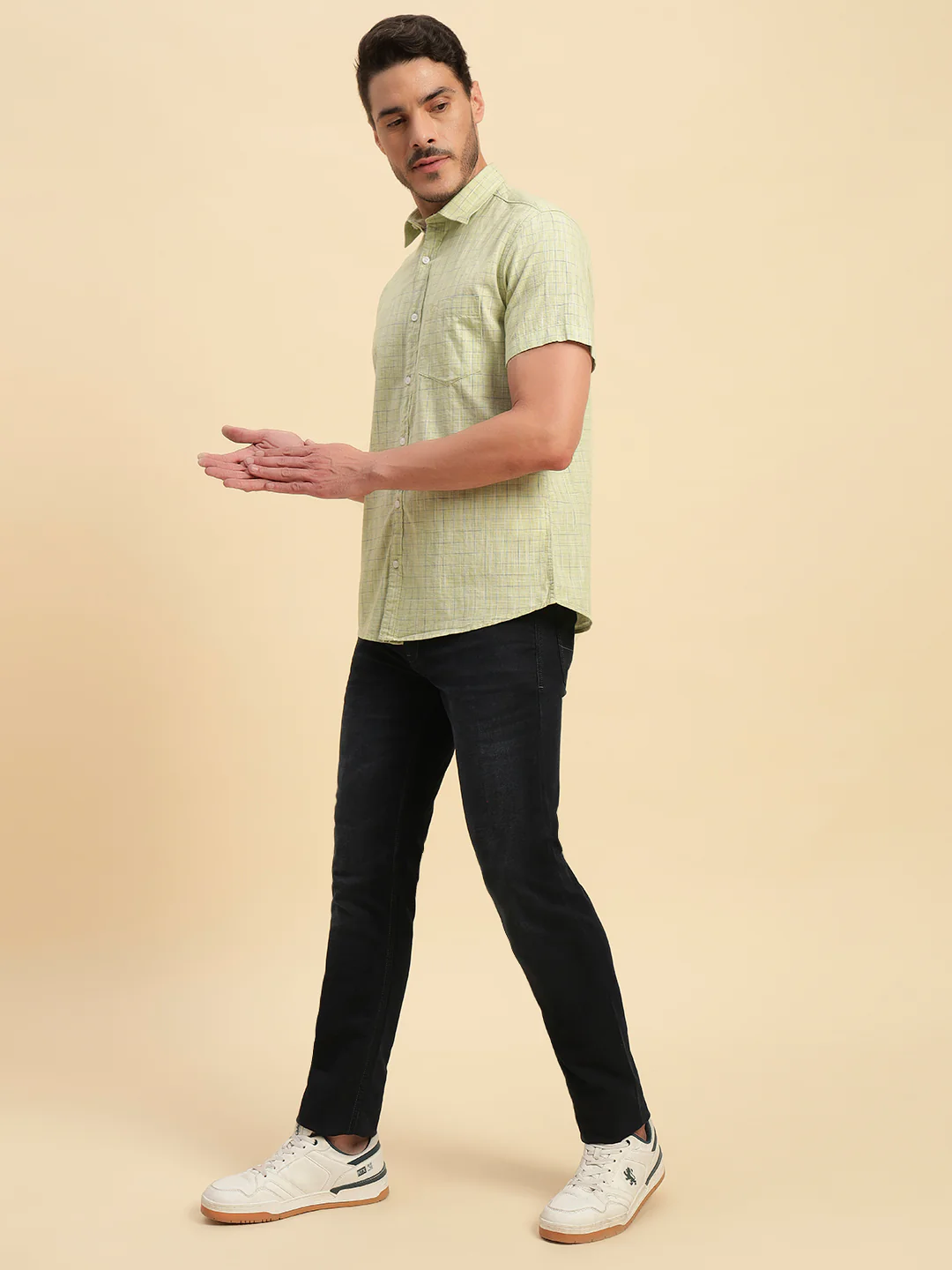 Casual Shirt for Men | Breathable & Soft with Color Fastness Regular Fit Spread Collar Neck Cotton Fabric Checkered Pattern - Image 6