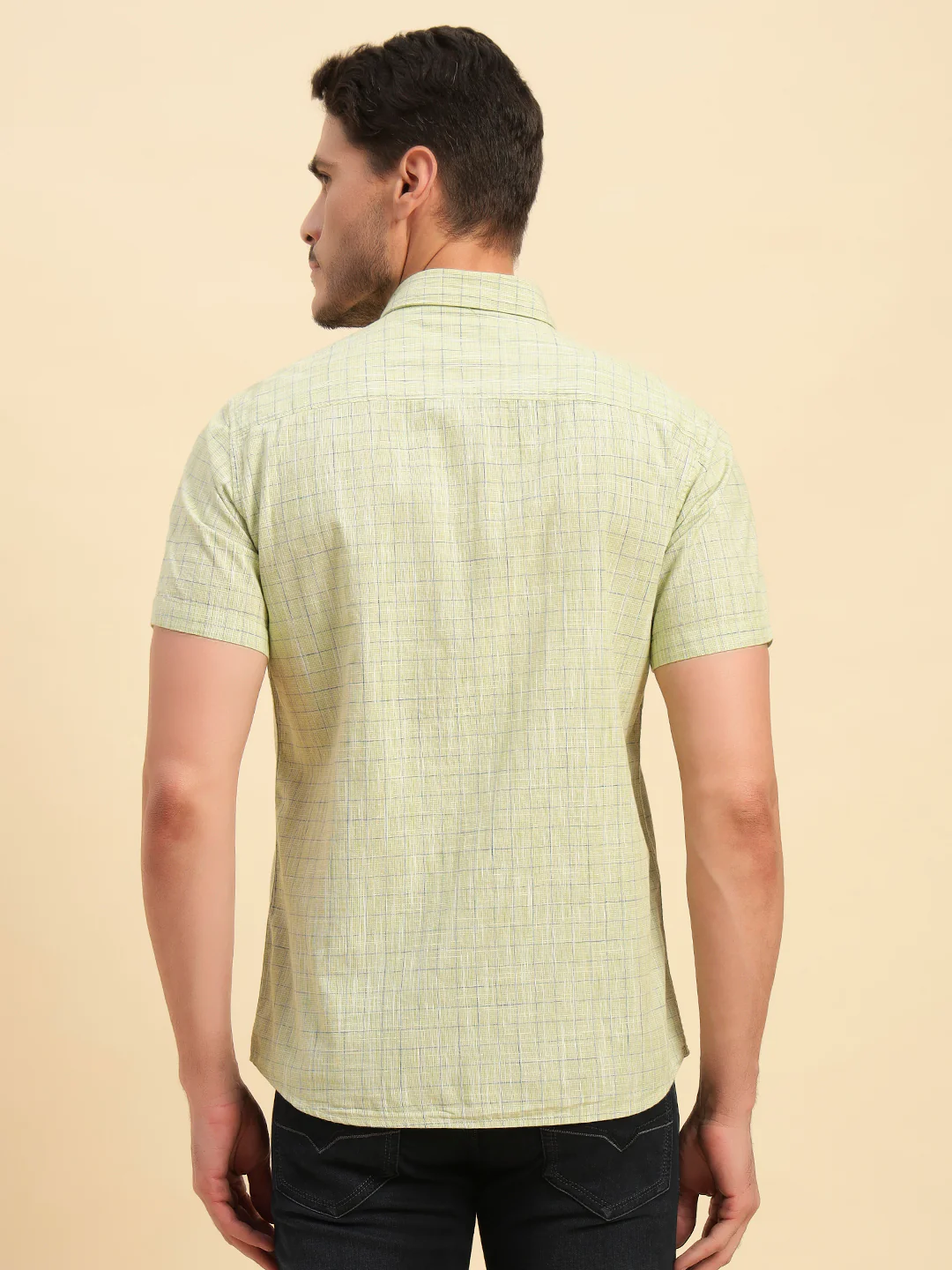 Casual Shirt for Men | Breathable & Soft with Color Fastness Regular Fit Spread Collar Neck Cotton Fabric Checkered Pattern - Image 7