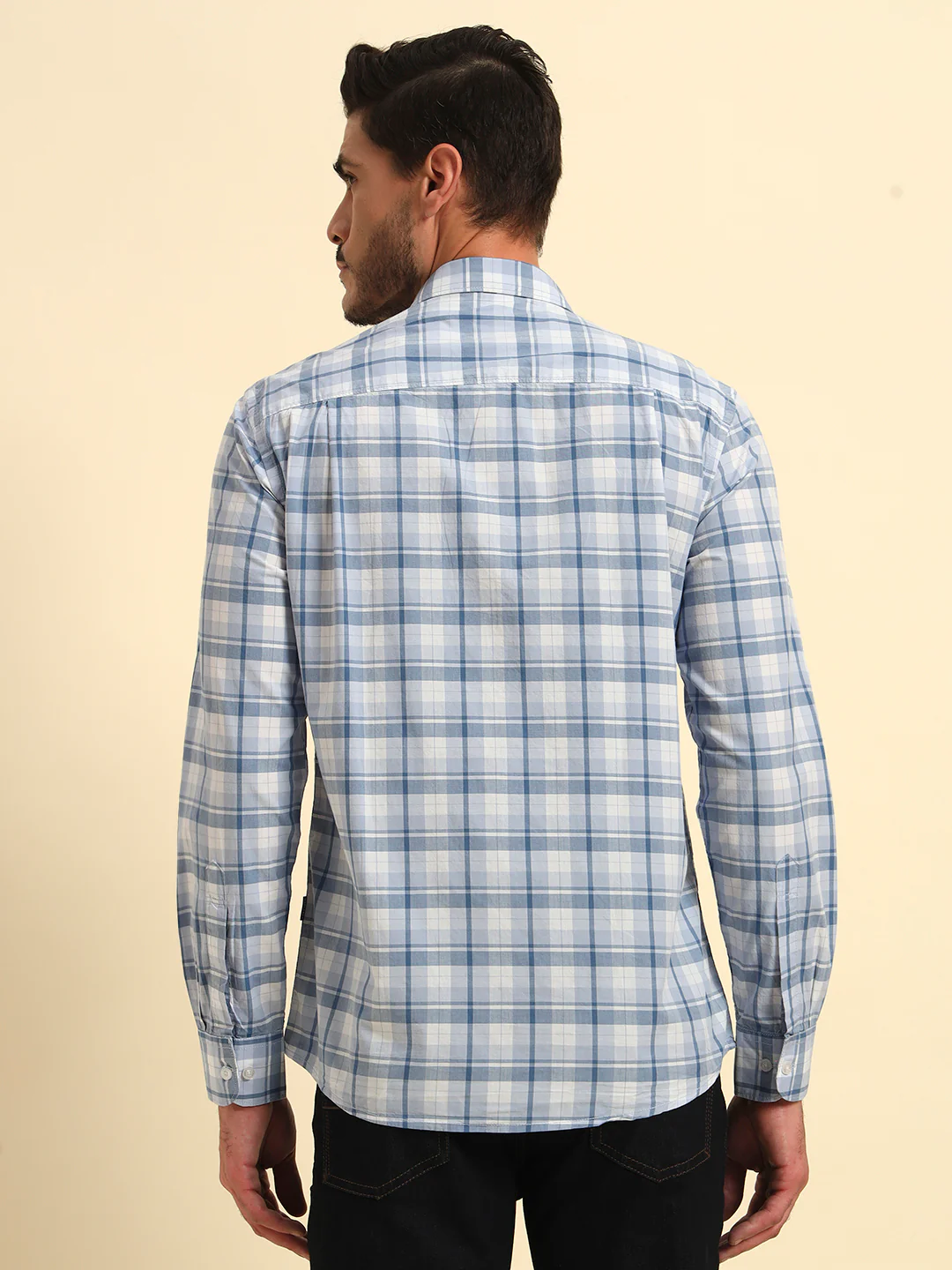 Casual Shirt for Men | Breathable & Soft with Color Fastness Regular Fit Spread Collar Neck Cotton Fabric Checkered Pattern - Image 6
