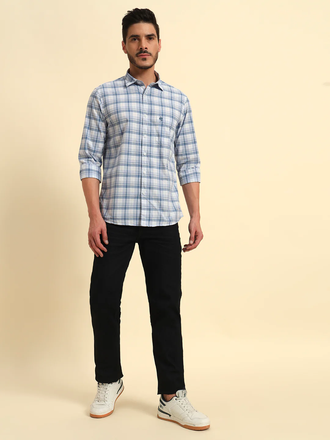 Casual Shirt for Men | Breathable & Soft with Color Fastness Regular Fit Spread Collar Neck Cotton Fabric Checkered Pattern - Image 8