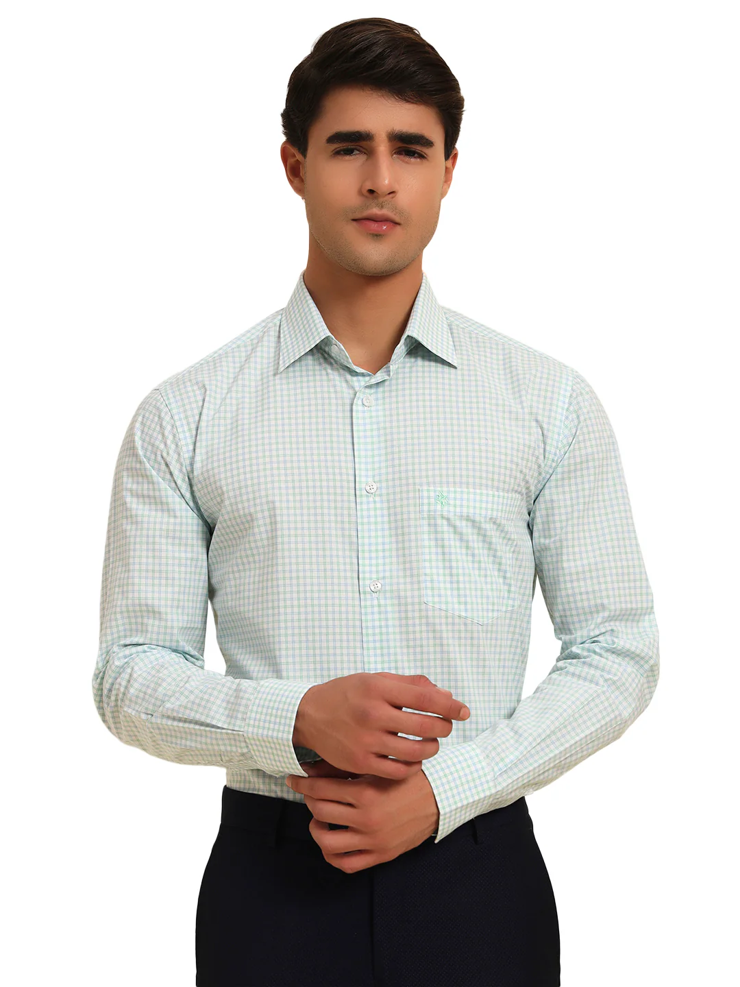 Formal Shirt for Men l Breathable & Soft with Color Fastness Regular Fit Spread Collar Neck Cotton Fabric Checkered Pattern - Image 2