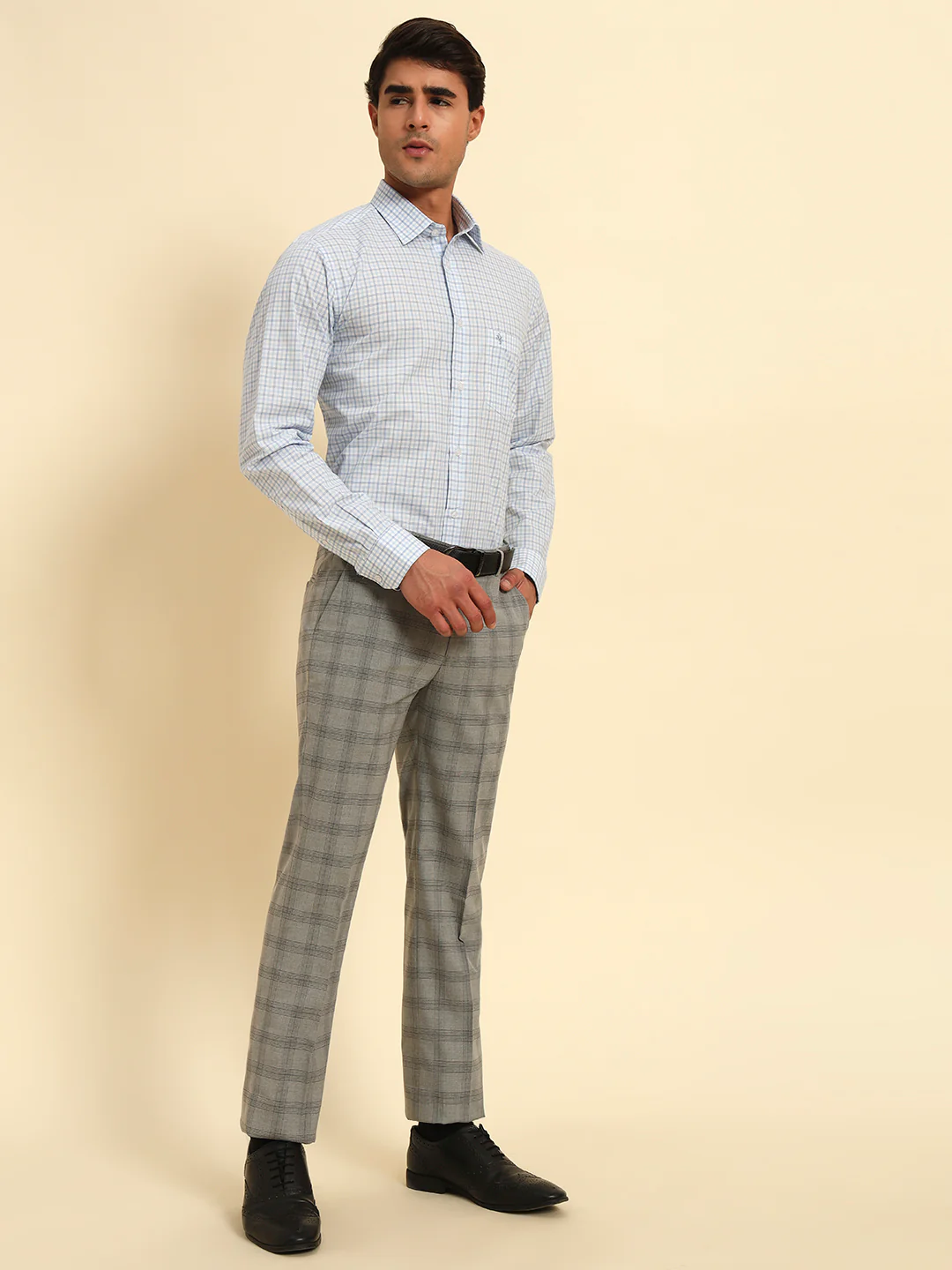 Formal Shirt for Men l Breathable & Soft with Color Fastness Regular Fit Spread Collar Neck Cotton Fabric Checkered Pattern - Image 2