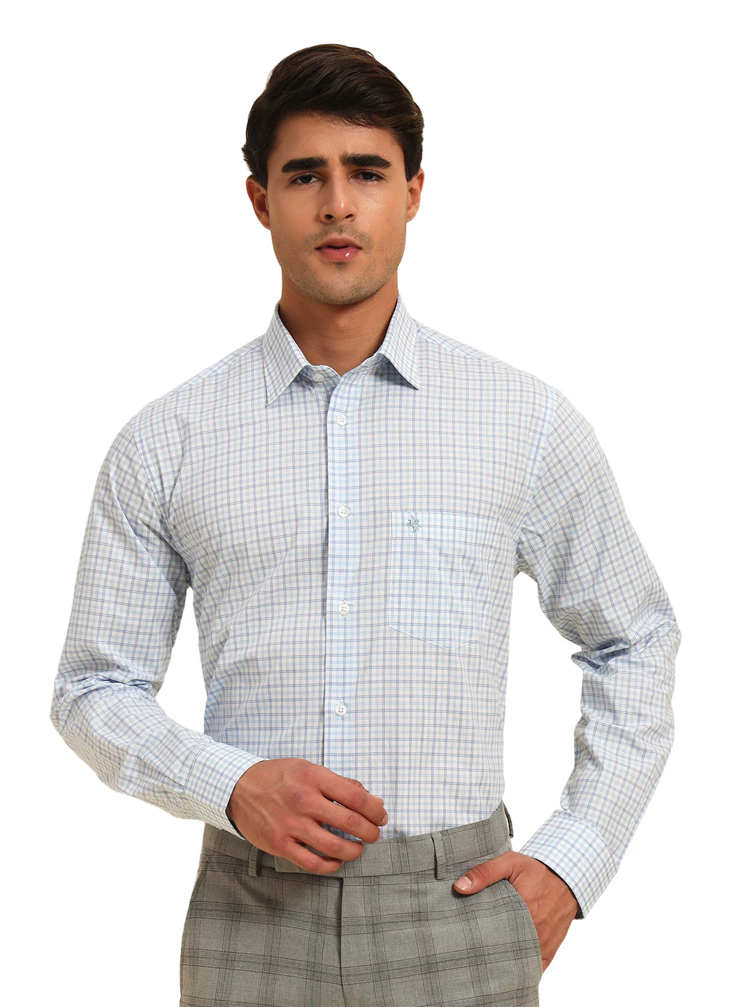 Formal Shirt for Men l Breathable & Soft with Color Fastness Regular Fit Spread Collar Neck Cotton Fabric Checkered Pattern - Image 3