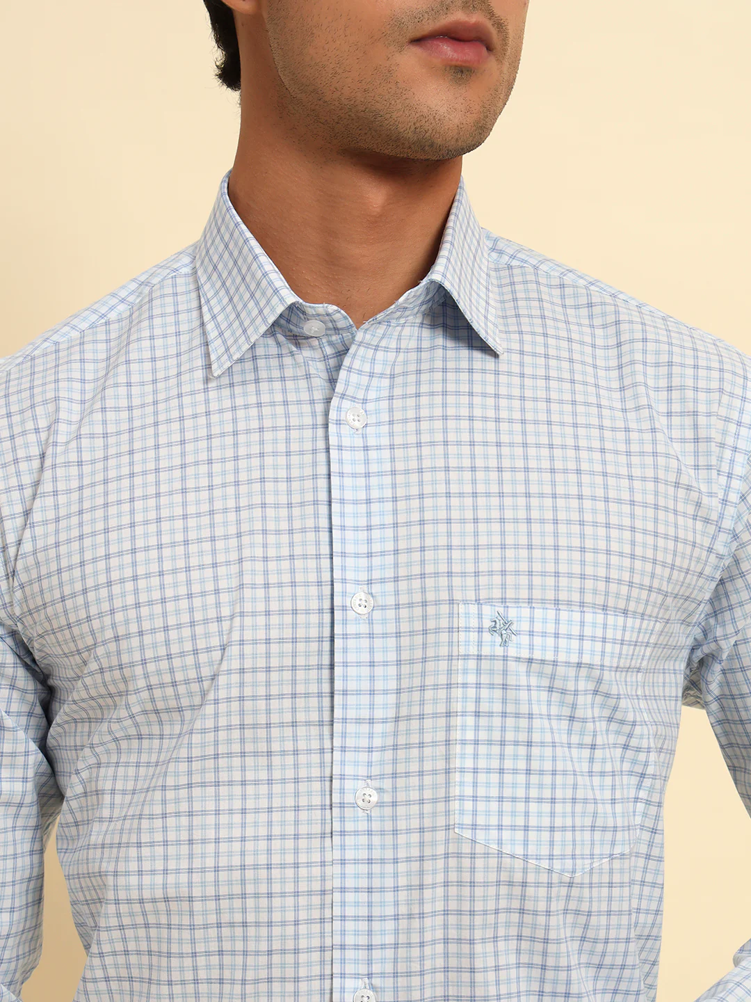 Formal Shirt for Men l Breathable & Soft with Color Fastness Regular Fit Spread Collar Neck Cotton Fabric Checkered Pattern - Image 8