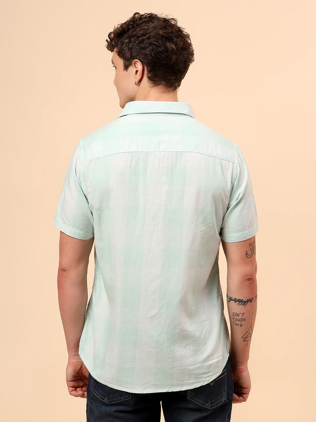 Casual Shirt for Men | Breathable & Soft with Color Fastness Regular Fit Spread Collar Neck Cotton Fabric Checkered Pattern - Image 5