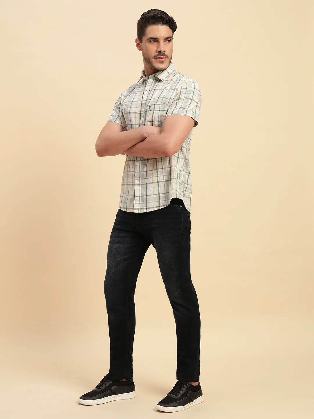 Casual Shirt for Men | Breathable & Soft with Color Fastness Regular Fit Spread Collar Neck Cotton Fabric Checkered Pattern - Image 6