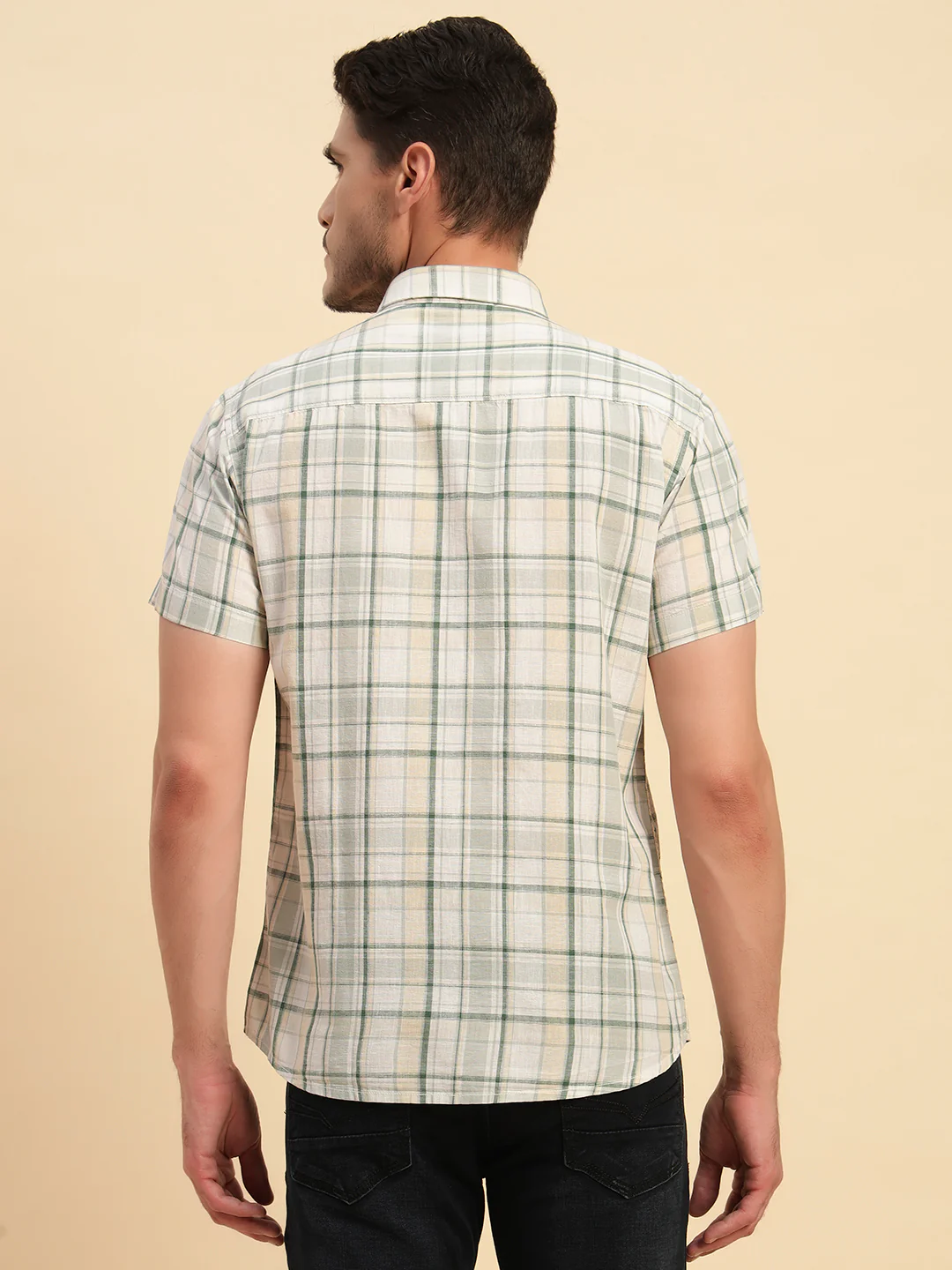 Casual Shirt for Men | Breathable & Soft with Color Fastness Regular Fit Spread Collar Neck Cotton Fabric Checkered Pattern - Image 7