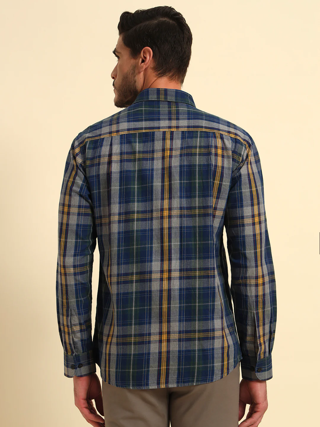 Casual Shirt for Men | Breathable & Soft with Color Fastness Regular Fit Spread Collar Neck Cotton Fabric Checkered Pattern - Image 7