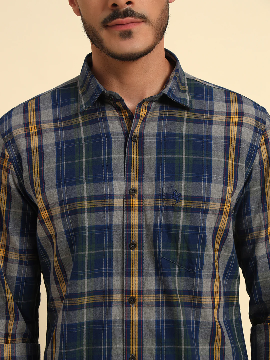 Casual Shirt for Men | Breathable & Soft with Color Fastness Regular Fit Spread Collar Neck Cotton Fabric Checkered Pattern - Image 8