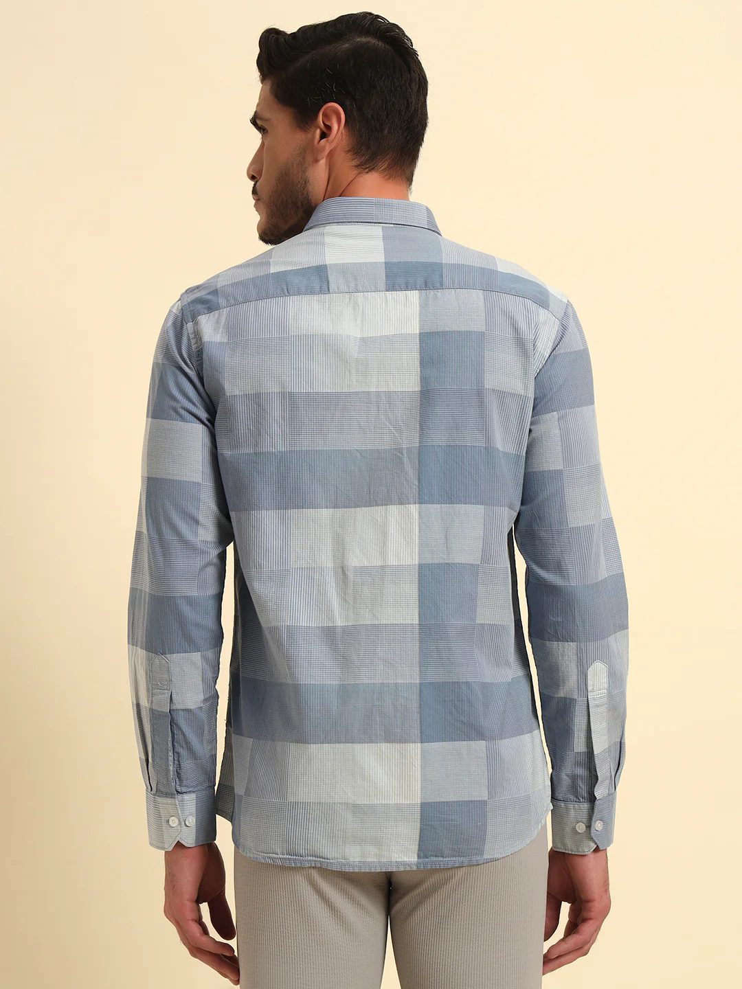 Casual Shirt for Men | Breathable & Soft with Color Fastness Regular Fit Spread Collar Neck Cotton Fabric Checkered Pattern - Image 7