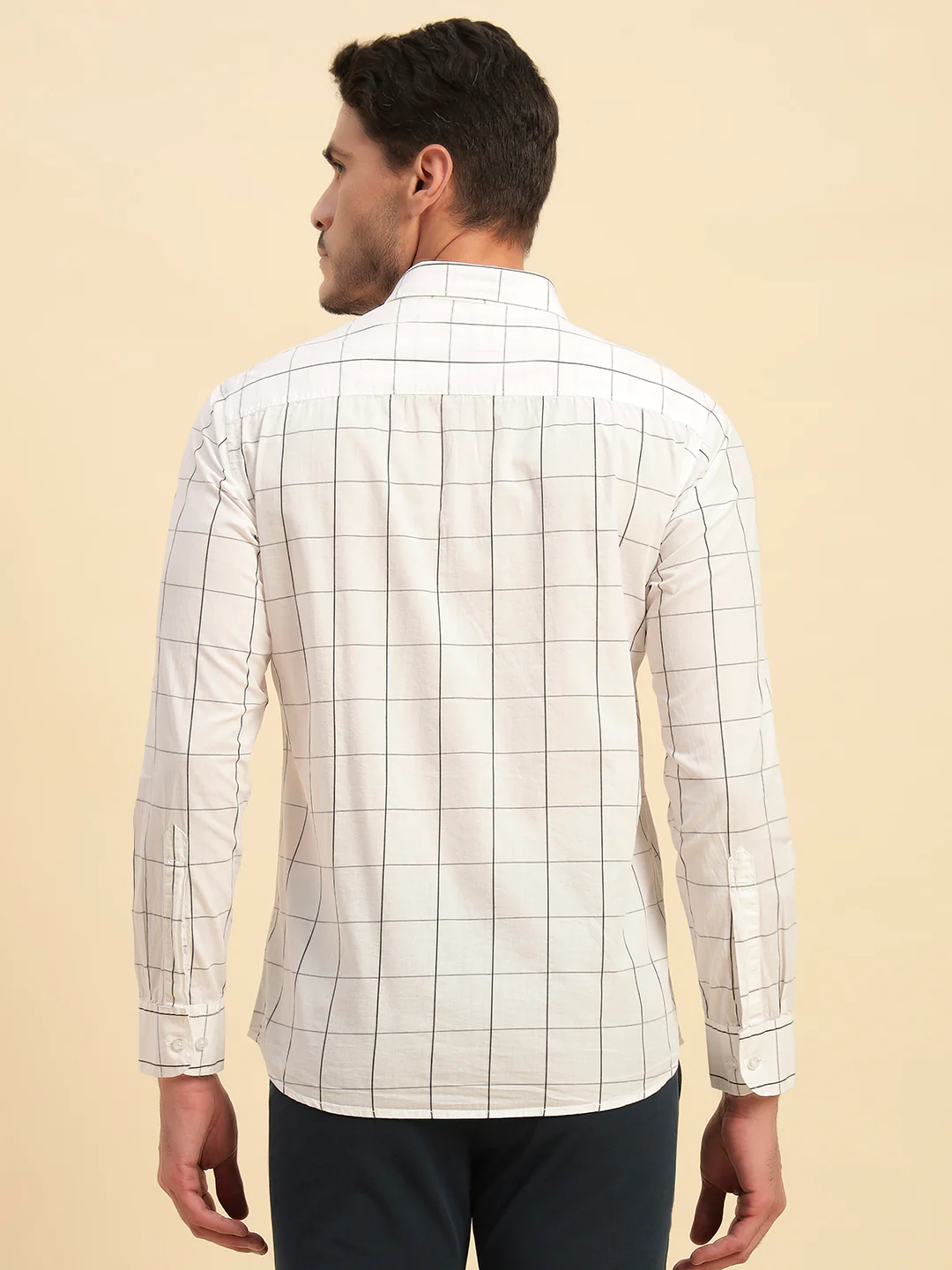 Casual Shirt for Men | Breathable & Soft with Color Fastness Regular Fit Spread Collar Neck Cotton Fabric Checkered Pattern - Image 7
