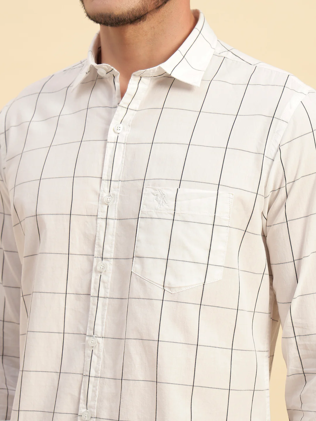 Casual Shirt for Men | Breathable & Soft with Color Fastness Regular Fit Spread Collar Neck Cotton Fabric Checkered Pattern - Image 8